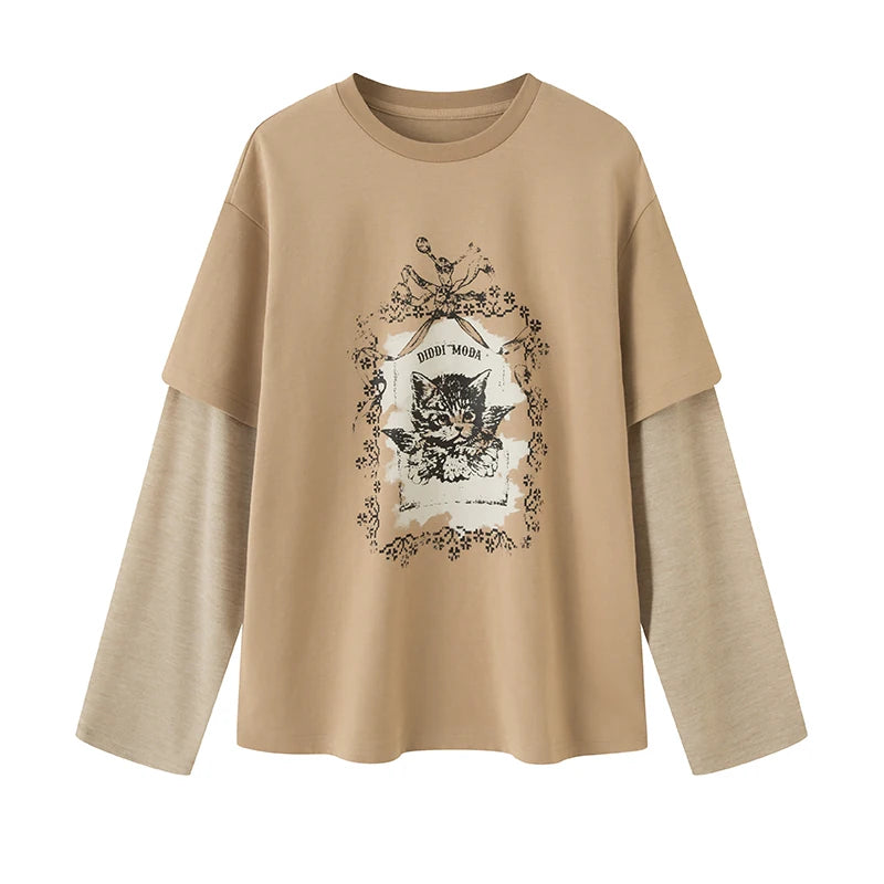 Angel-Cat Layered Long-Sleeve Tee product view 4