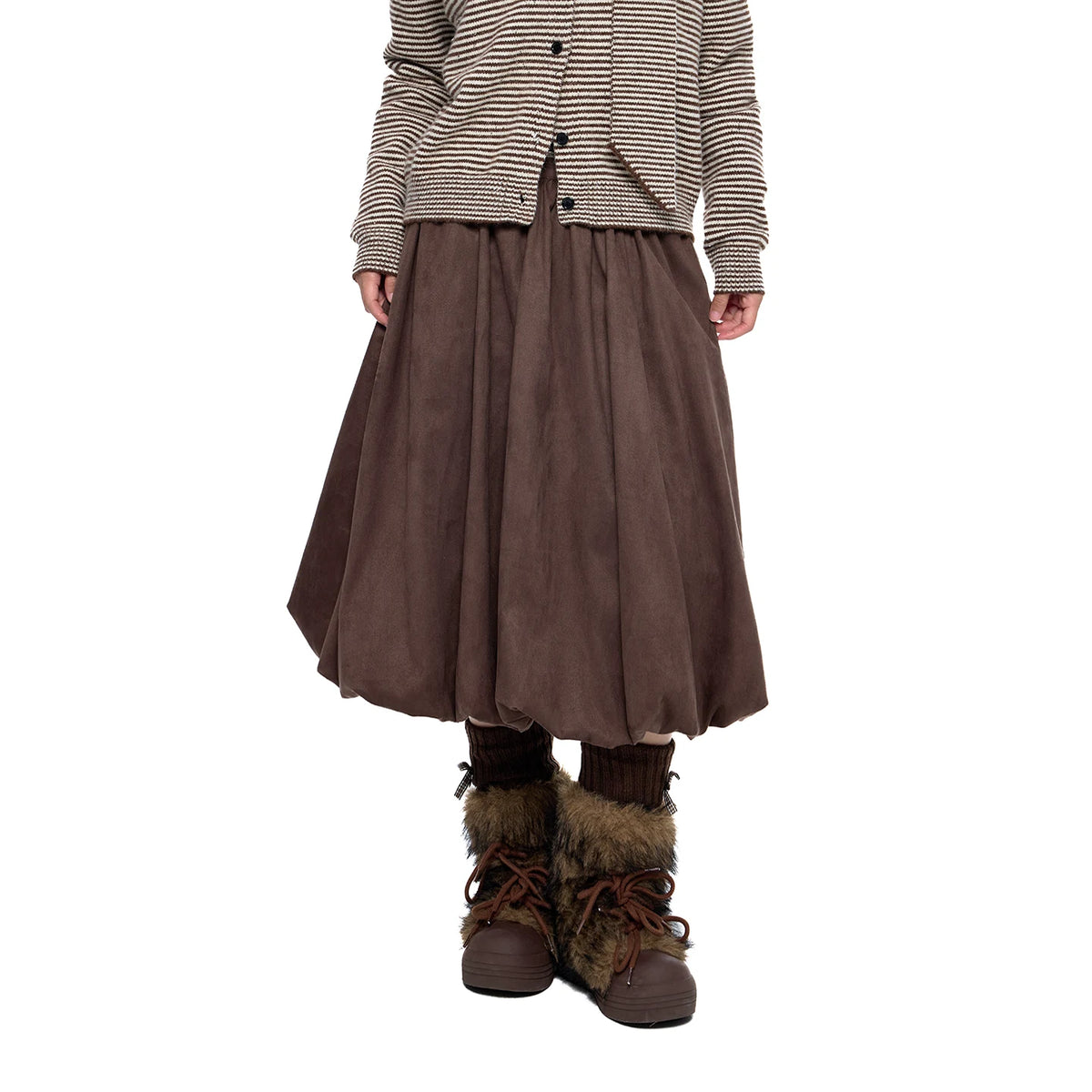 Gathered A-Line Midi Skirt product view 5