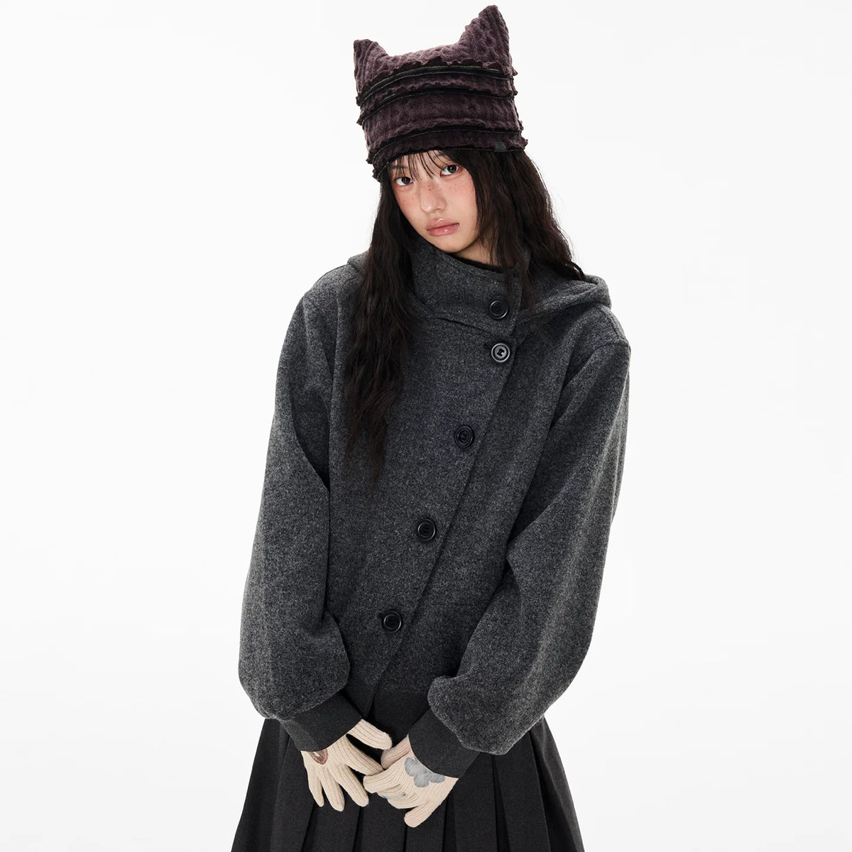 Button-Front Hooded Jacket product view 5
