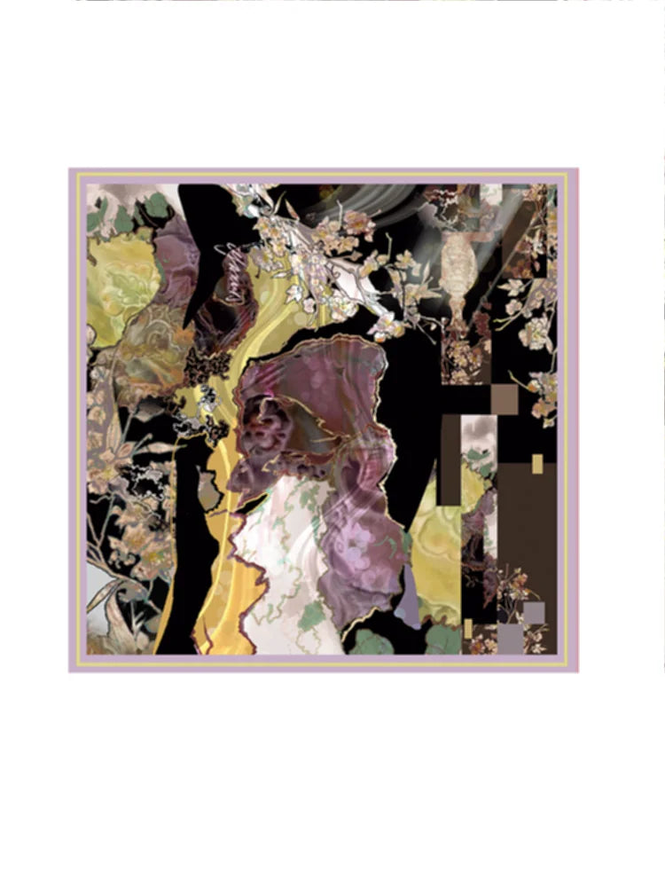 Painterly Satin Square Scarf Top product view 4