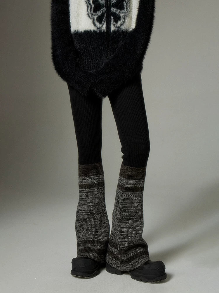 Marled-Hem Rib-Knit Flared Pants product view 2
