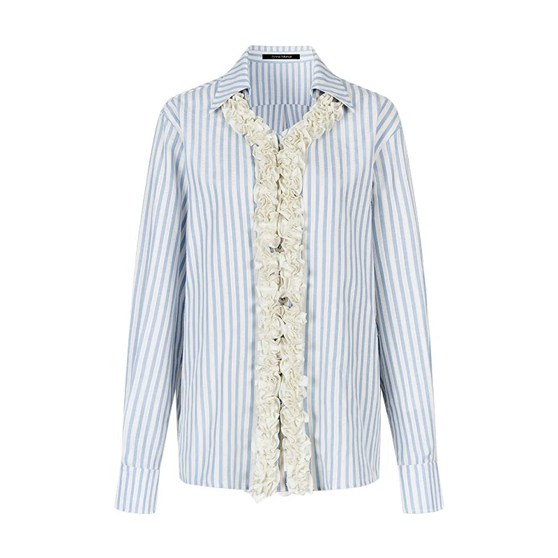 Lace-Trim Striped Shirt product view 5