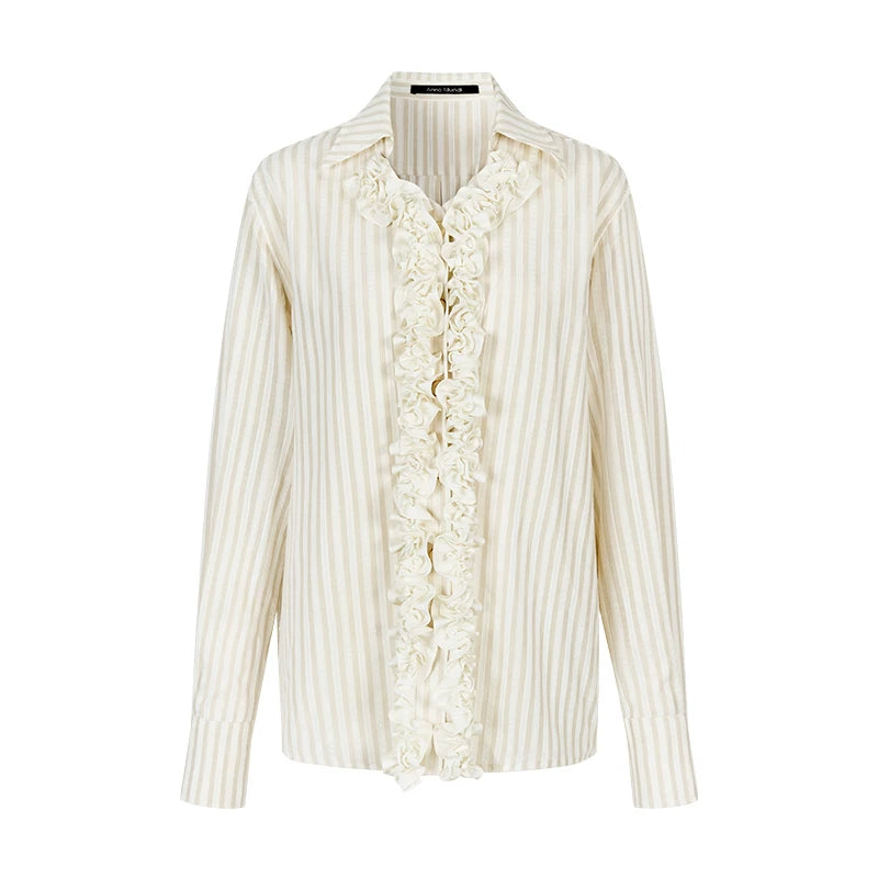 Lace-Trim Striped Shirt product view 6