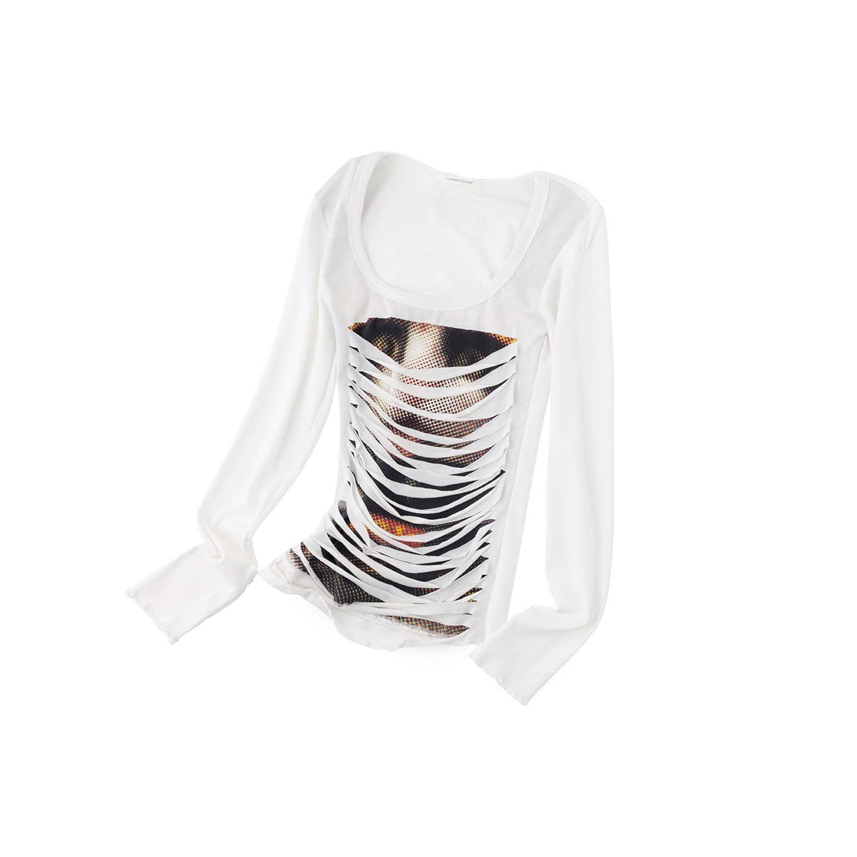 Slashed Cat-Graphic Layered Top product view 5