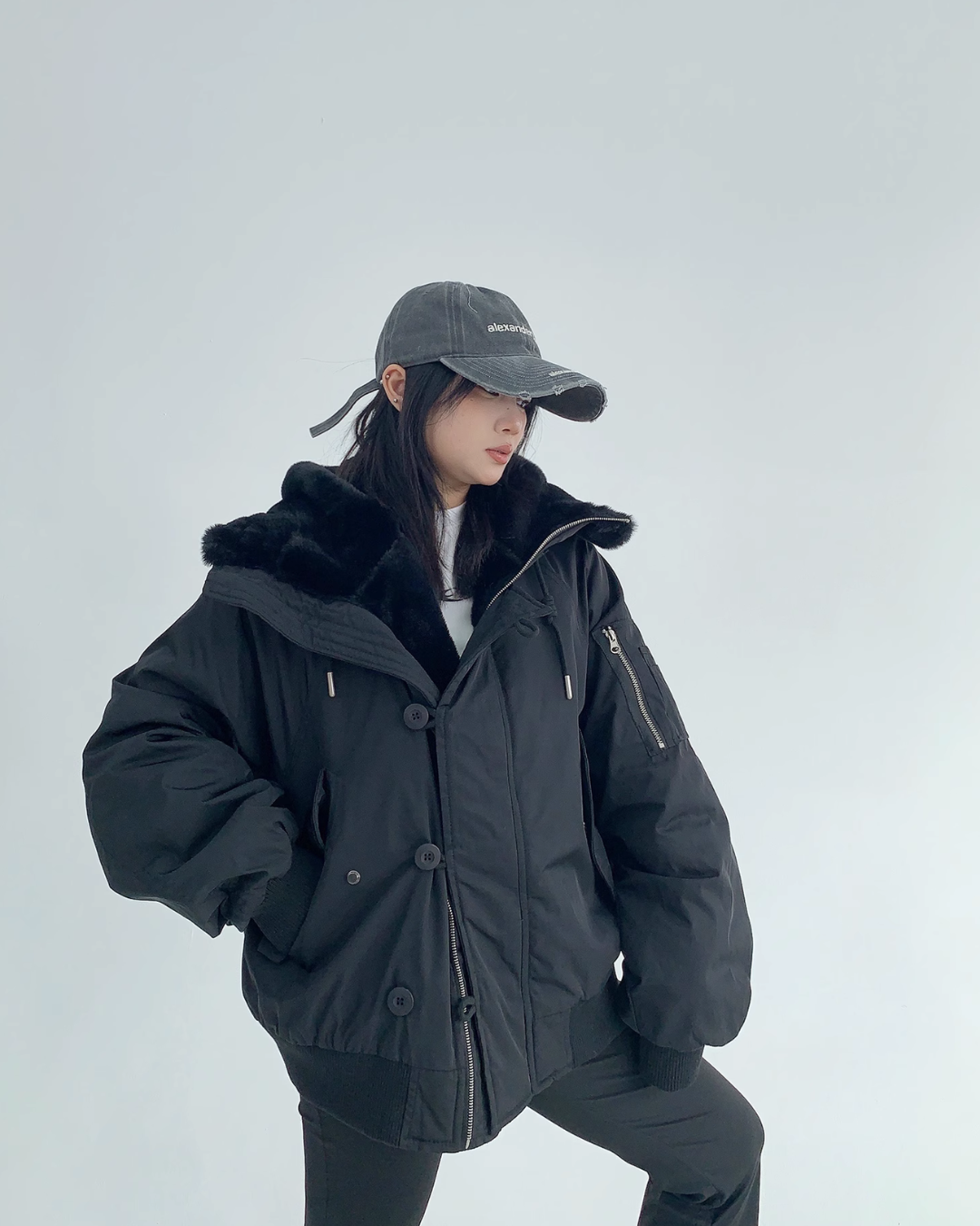 Frost Sherpa-Collar Bomber Jacket