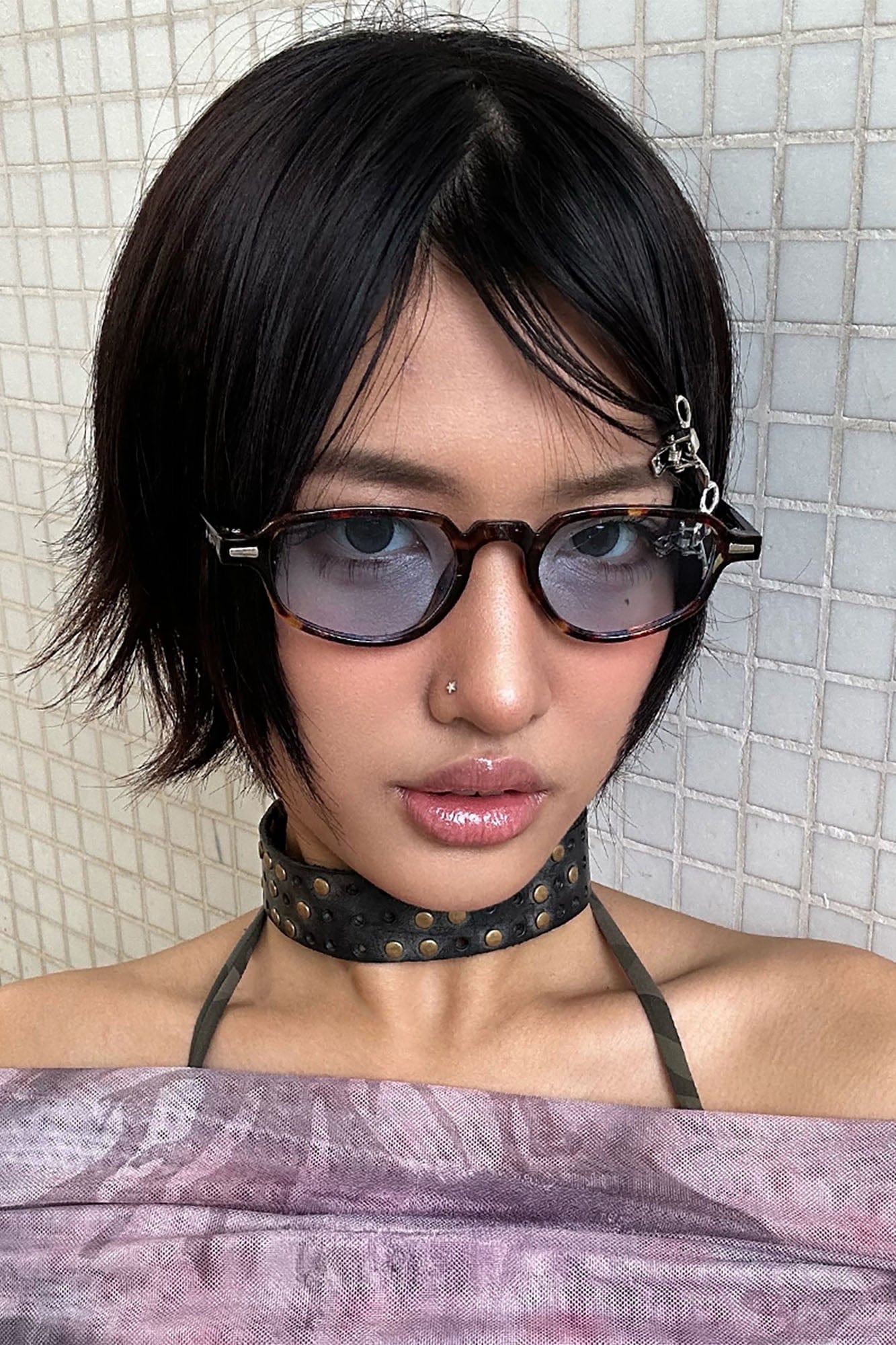 Mixed-Frame Gradient Oval Sunglasses - view 11