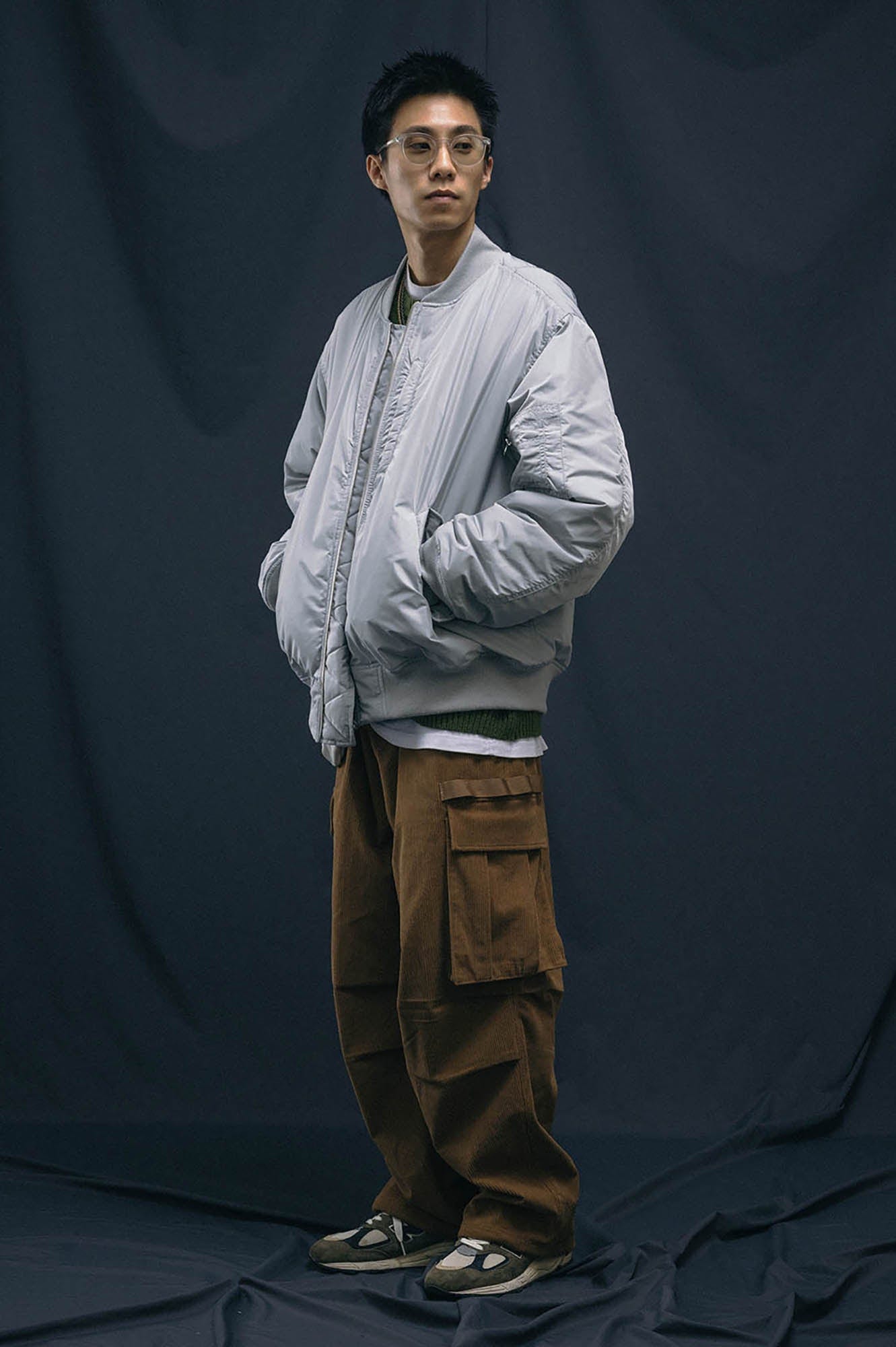 Corduroy Crinkled Cargo Pants