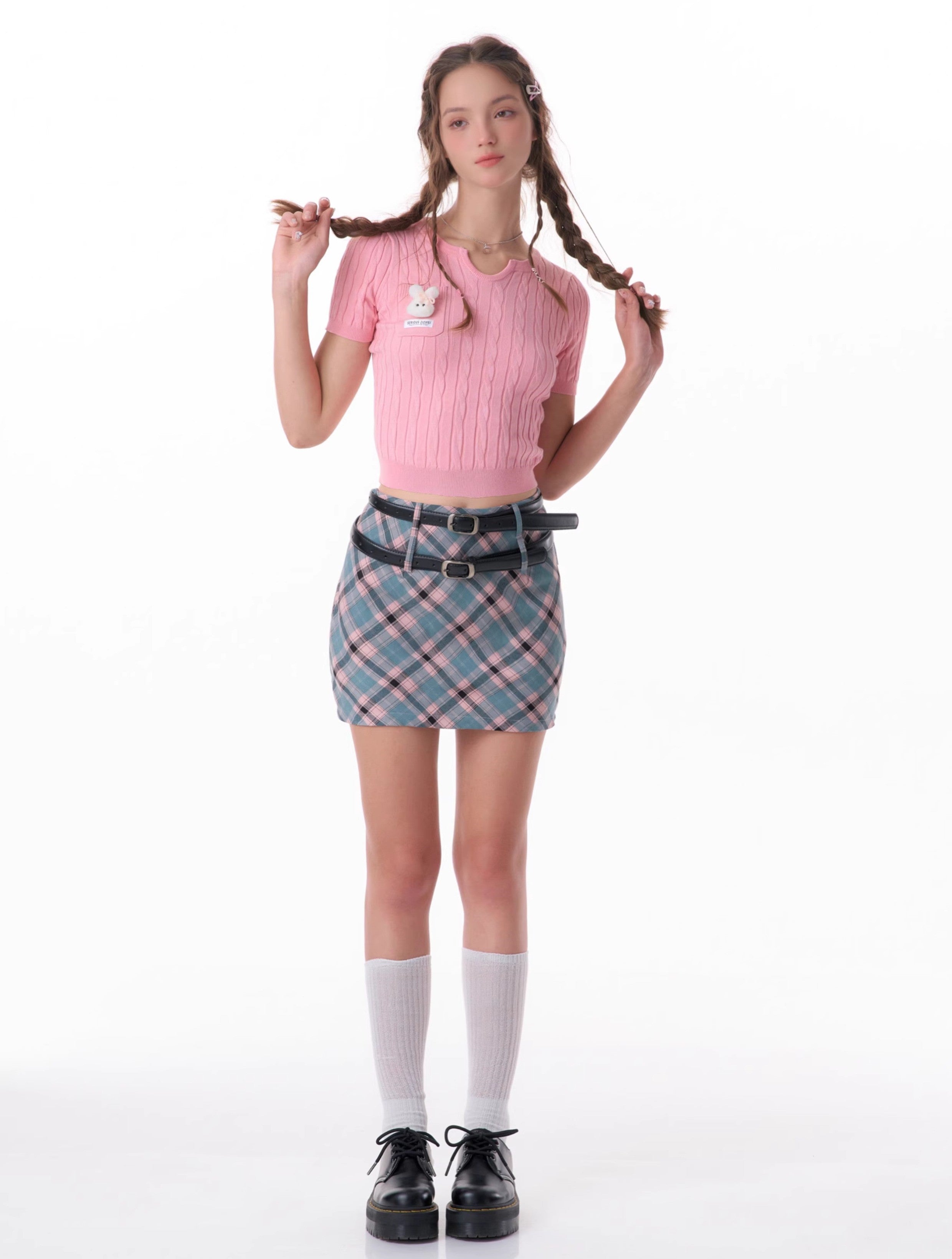 Pastel Plaid Mini Skirt