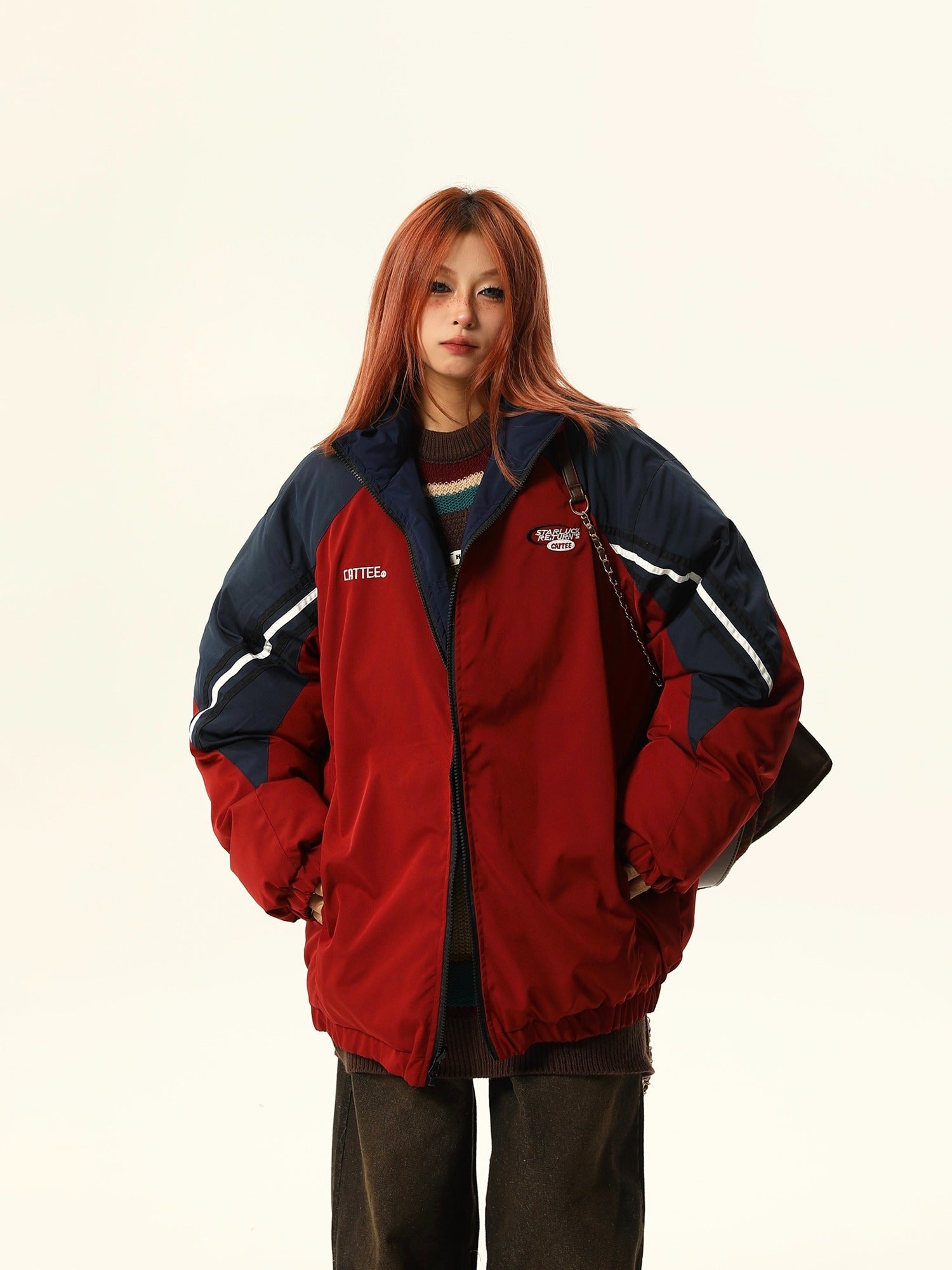 Vintage-Style Athletic Track Jacket