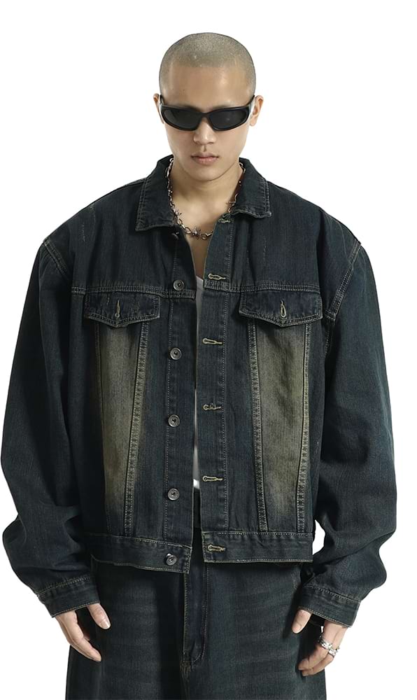 Classic Oversized Dark Wash Denim Jacket