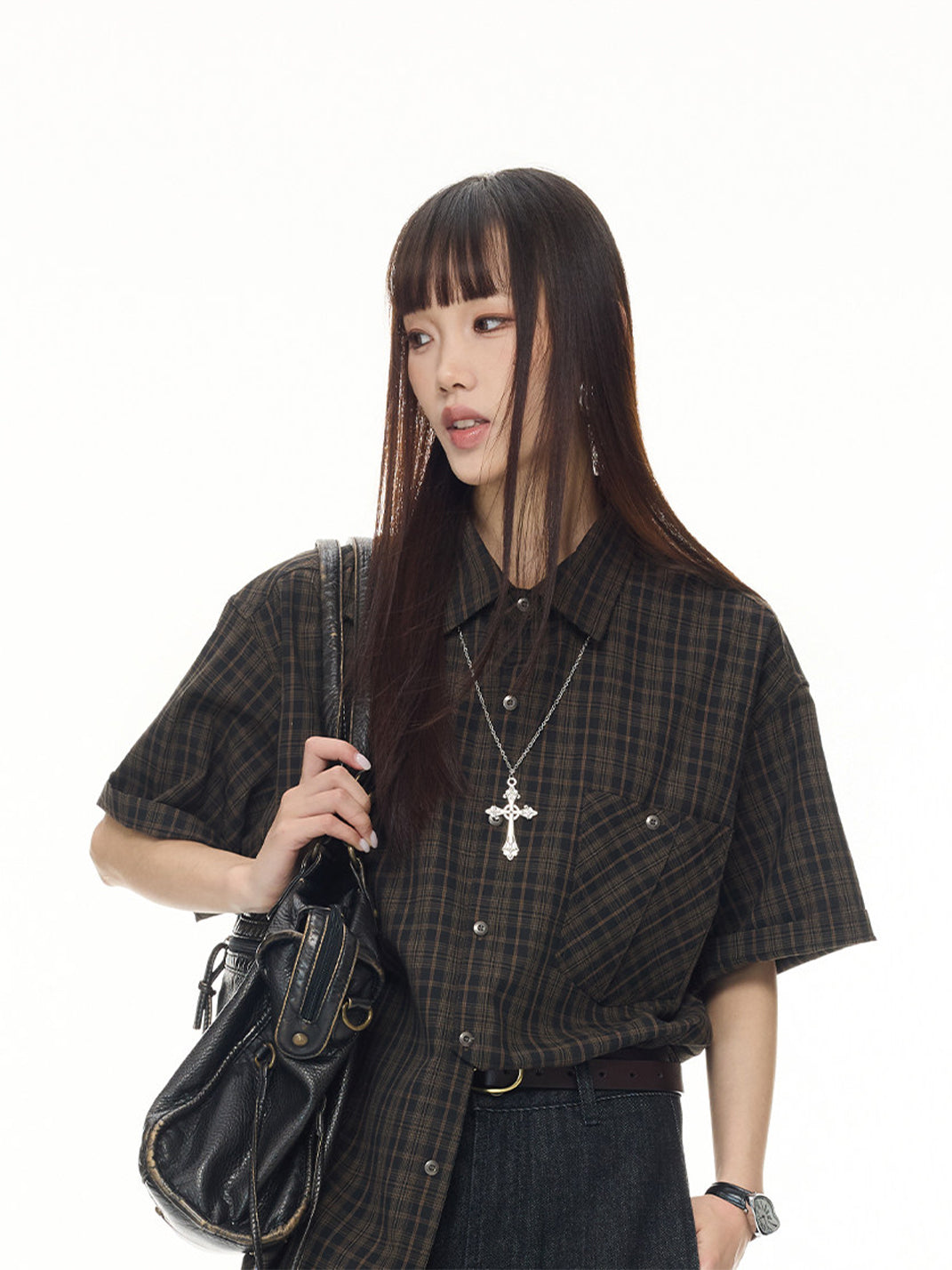 Vintage Short Sleeve Plaid Shirt