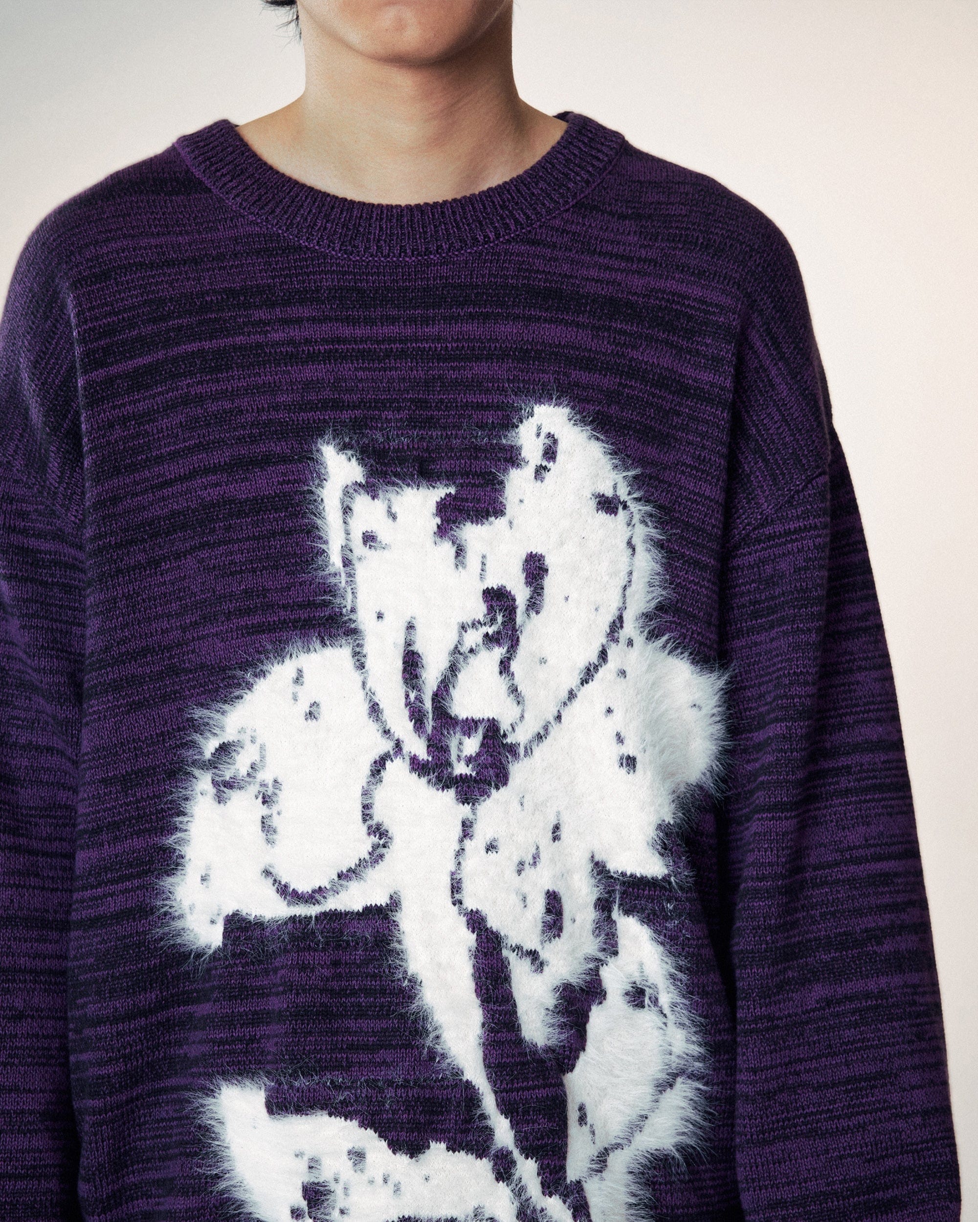 Abstract Print Purple Sweater