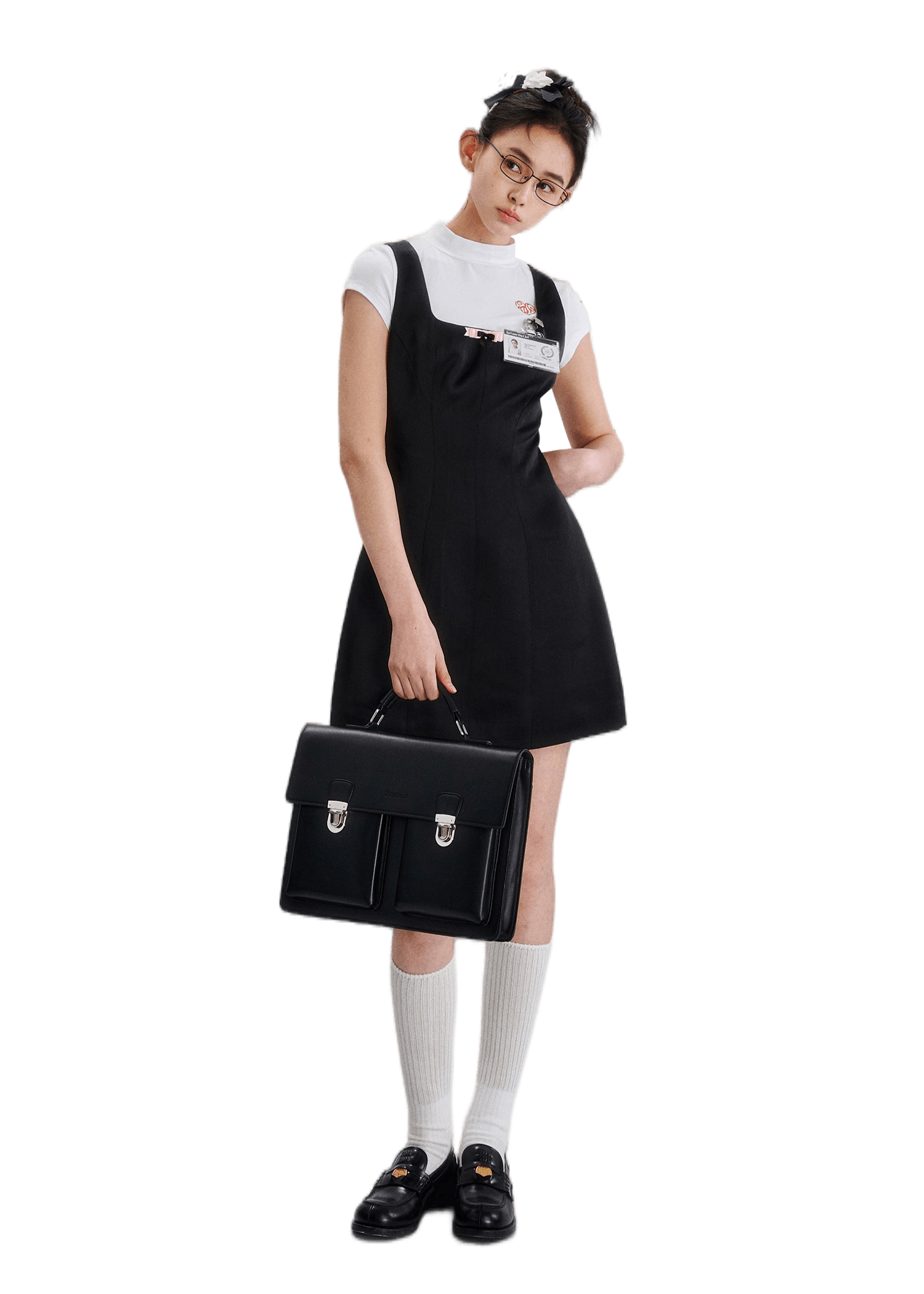 Adjustable Balletcore Bow-Tie Jumper Dress