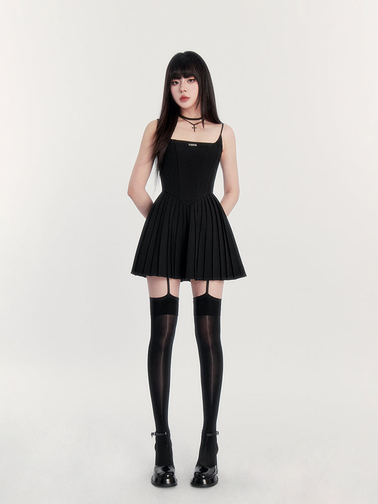 Gothic Pleated Cami Dress