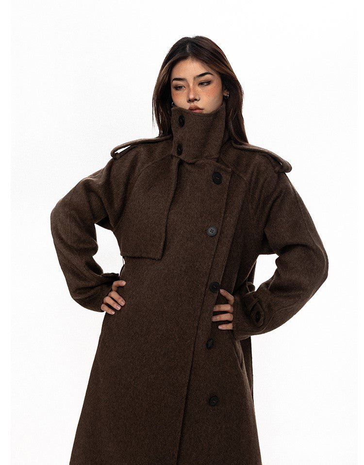 Wool Military-Style Trench Coat