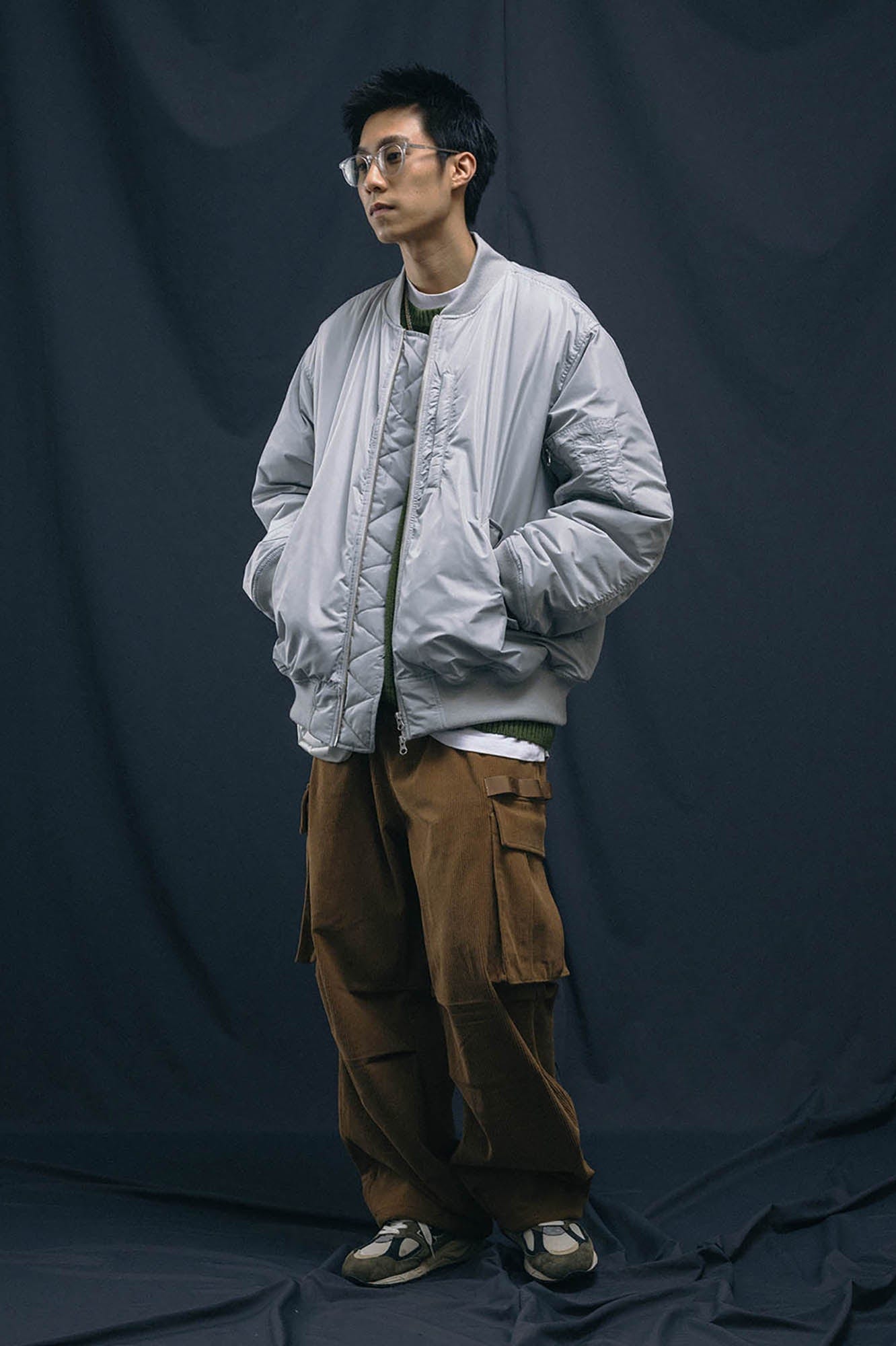 Corduroy Crinkled Cargo Pants