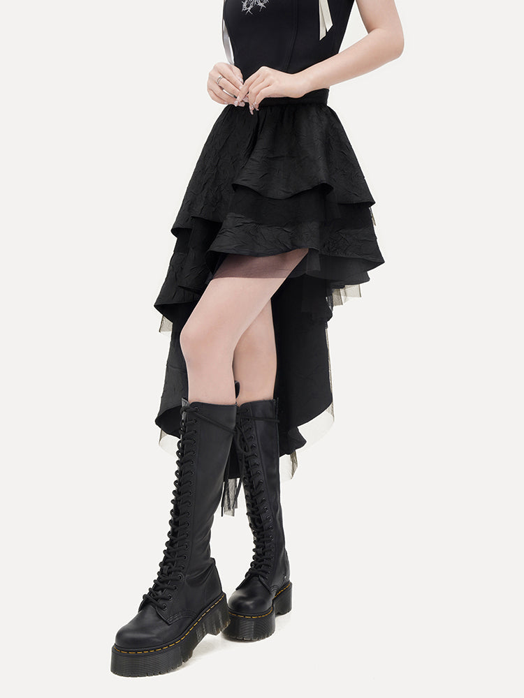 Asymmetric Layered Mesh Skirt