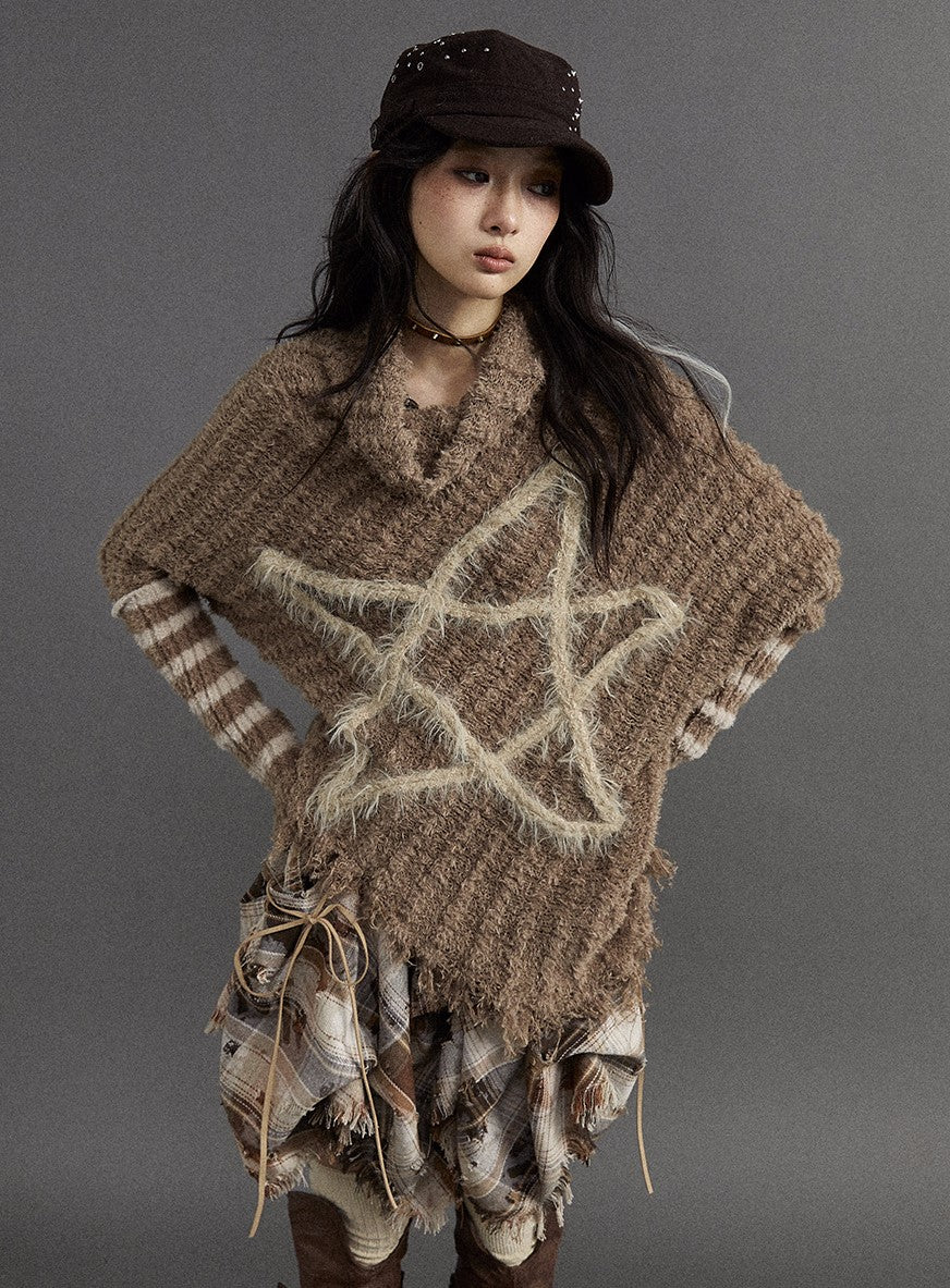 Distressed Star Mohair Sweater