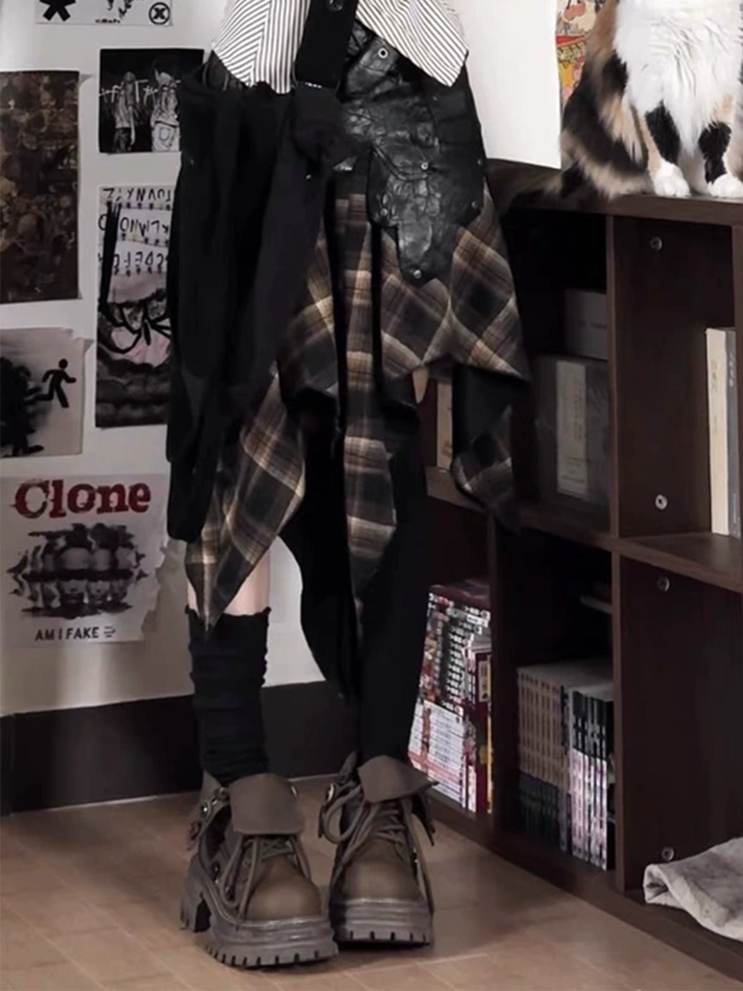 Button-Cuff Canvas Platform Ankle Boots - view 2