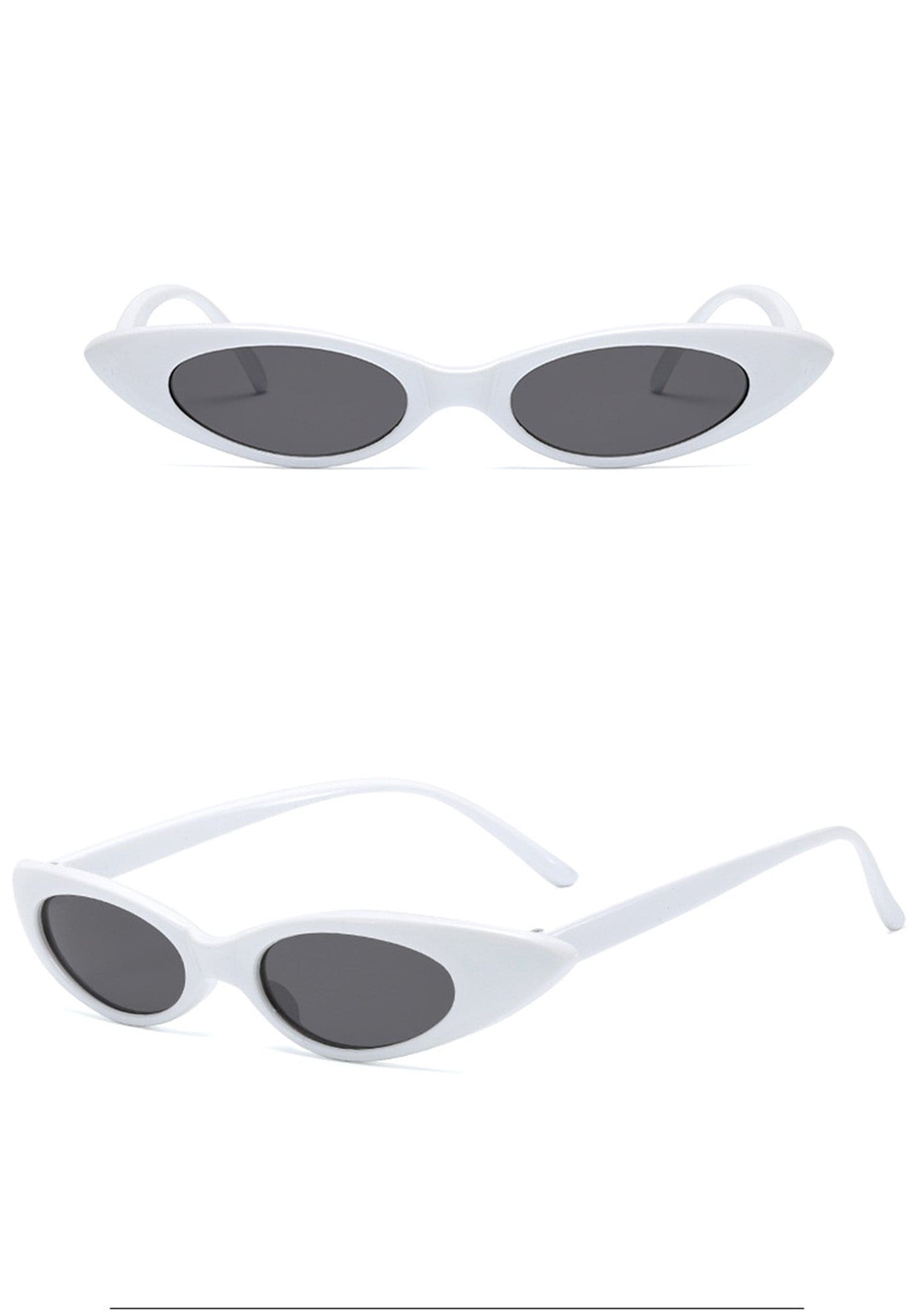 White Cat Eye Sunglasses with Pink Tinted Lenses