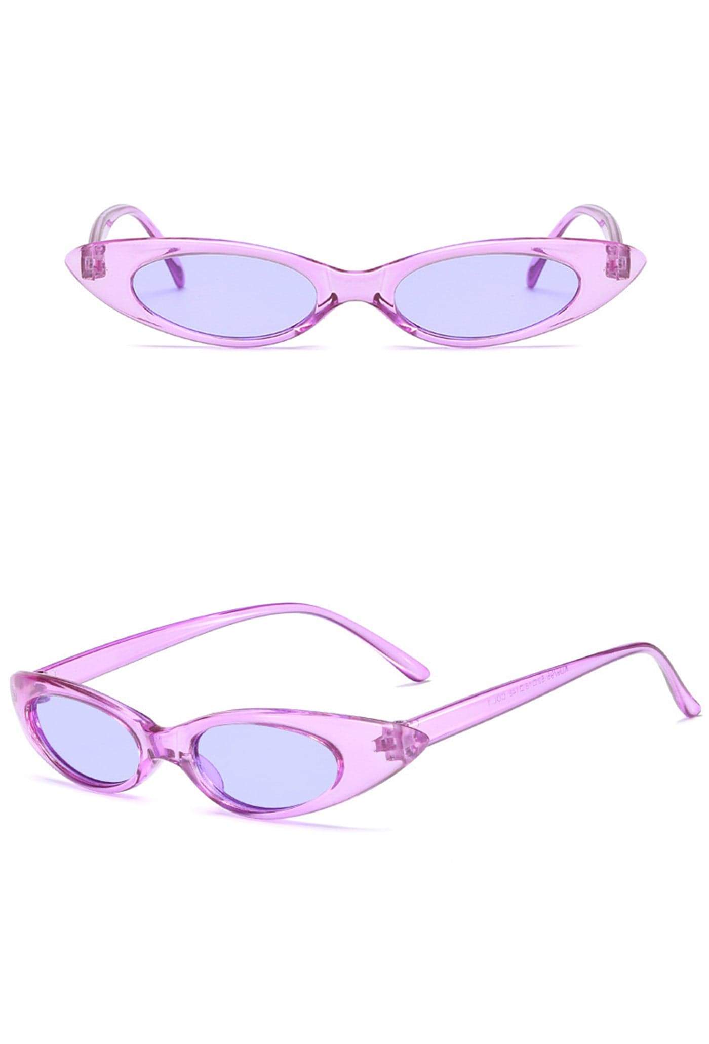 White Cat Eye Sunglasses with Pink Tinted Lenses