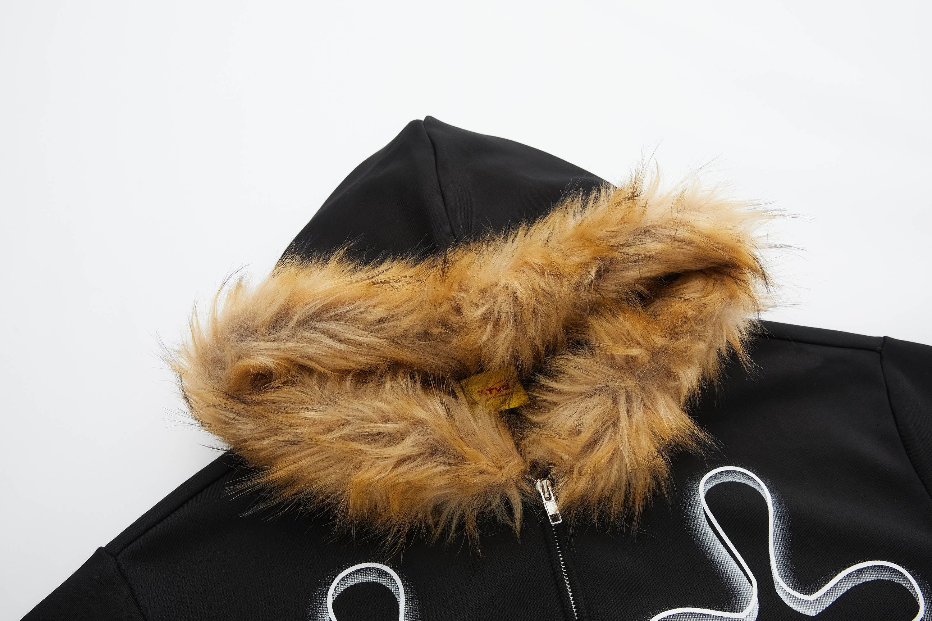 Gothic Cross Fur Hoodie Jacket