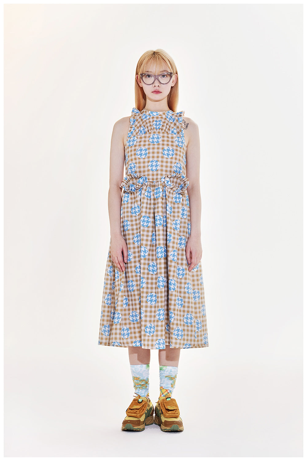 Sleeveless Ruffle Midi Dress