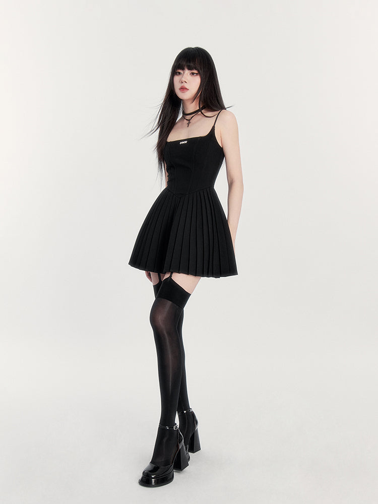 Gothic Pleated Cami Dress