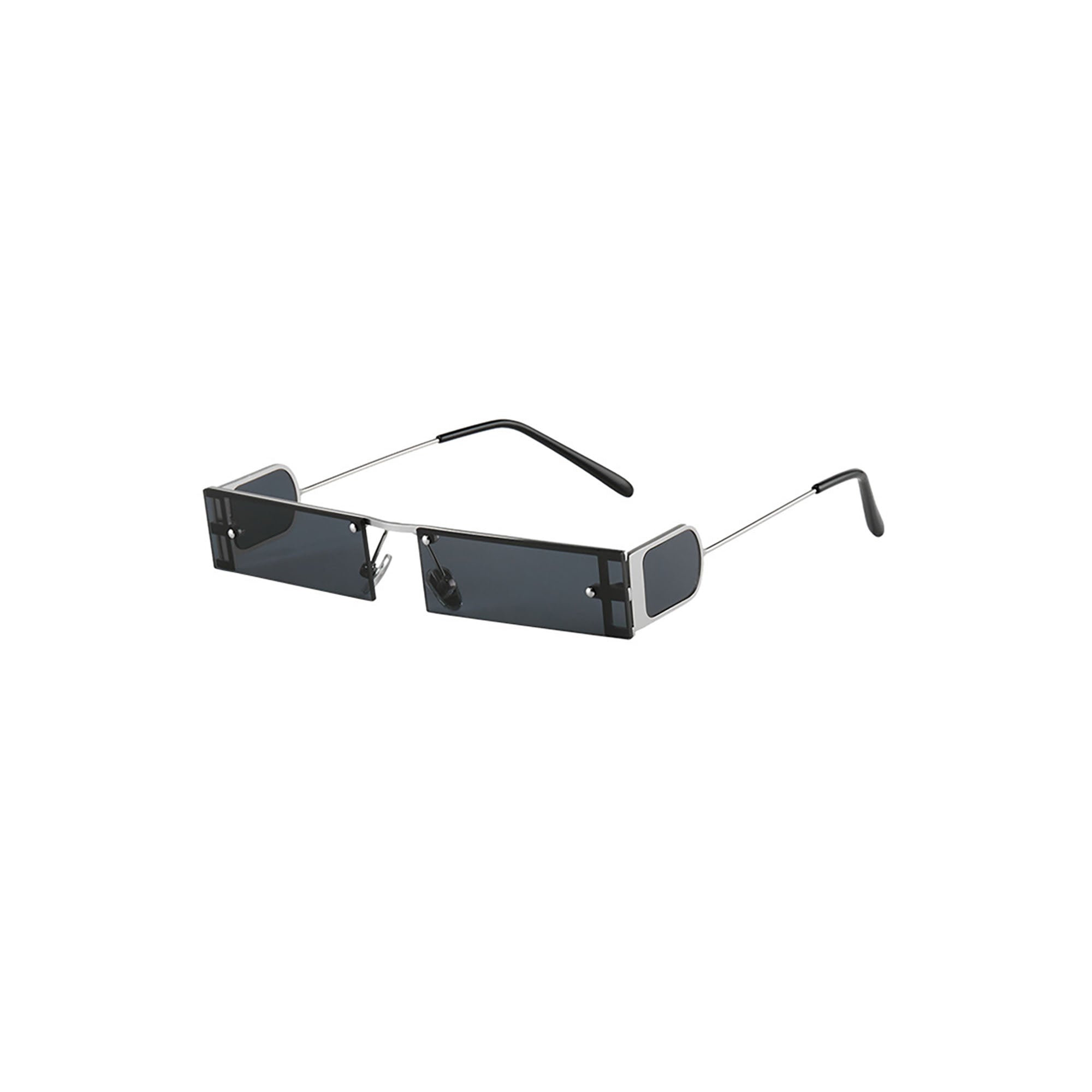 Tinted Rectangle Bar-Temple Sunglasses - view 3