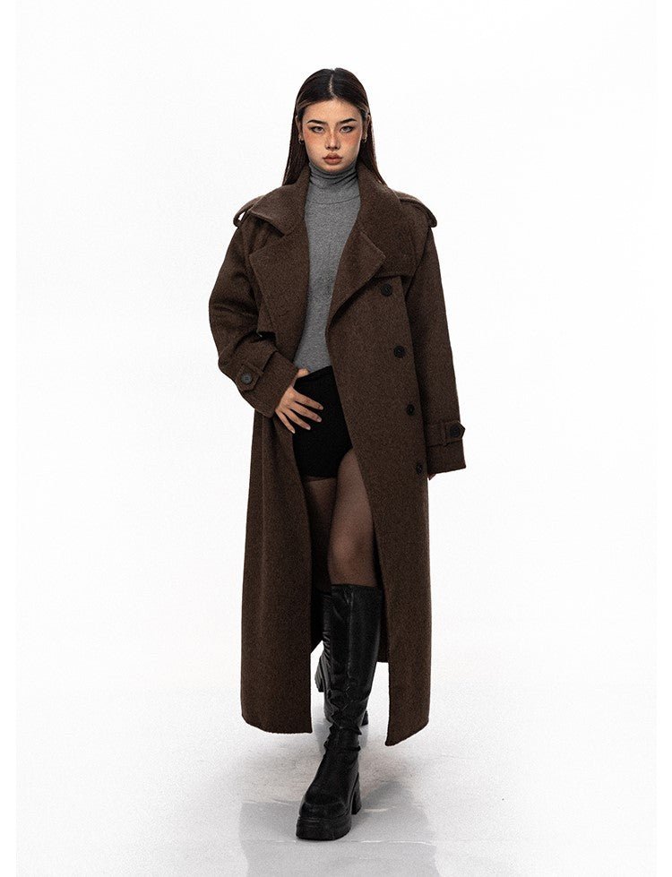 Wool Military-Style Trench Coat