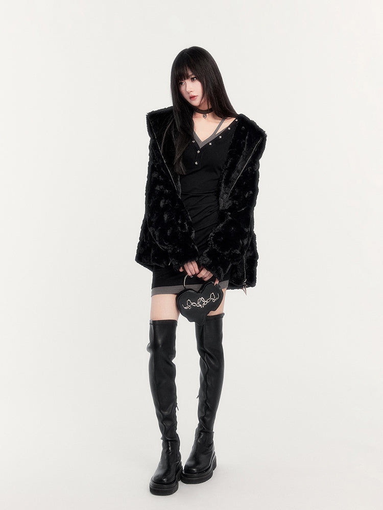 Cat Ear Faux Fur Jacket