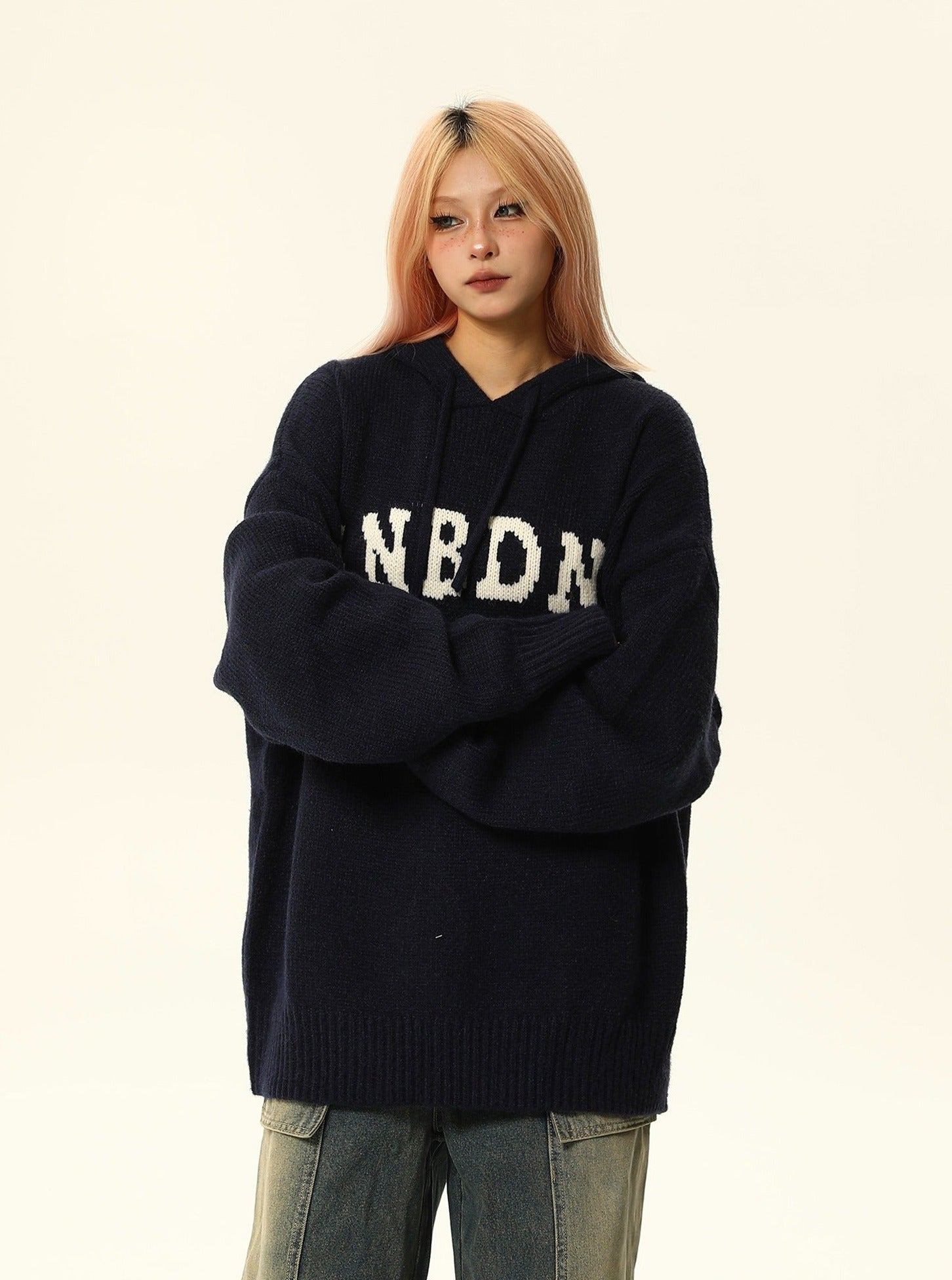 UNBDNS Hooded Knit Sweater Jacket