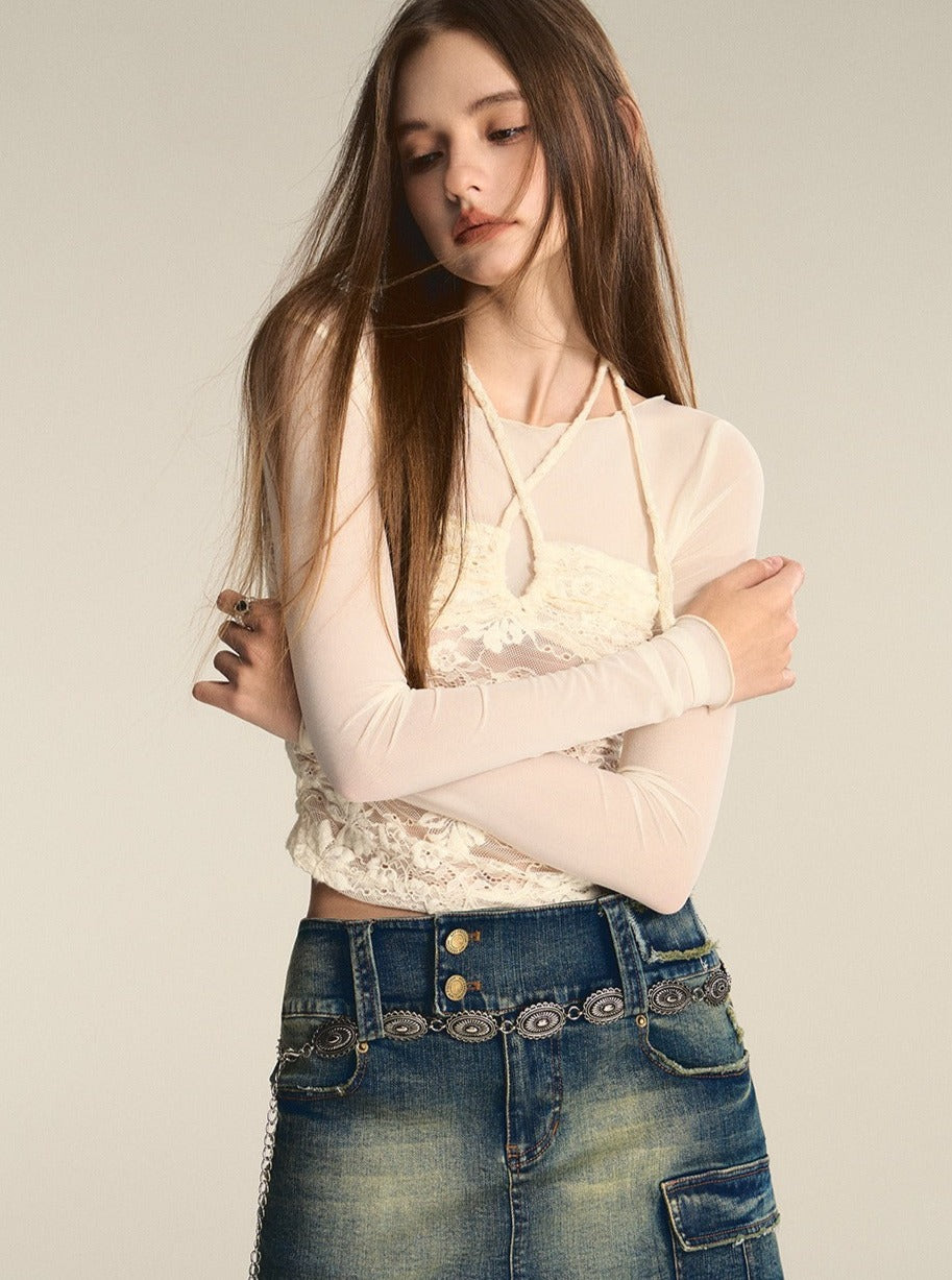 Lace Knitted Mesh Top - chiclara