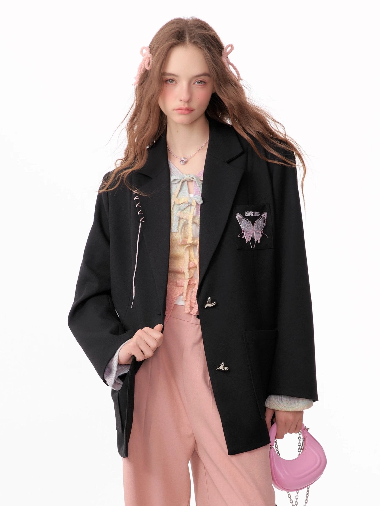 Butterfly Embroidered Blazer