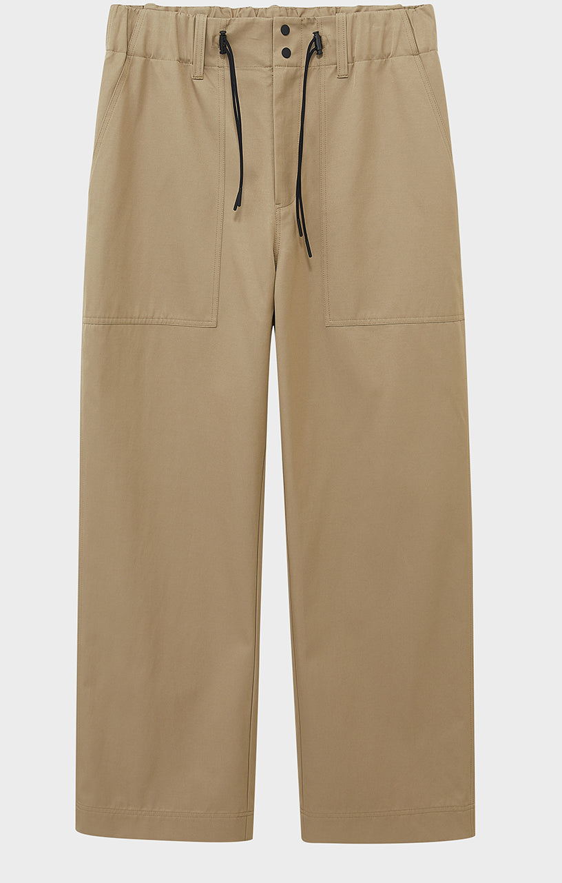 Wide Relaxed Straight-Cut Cropped/Mid-Length Pants