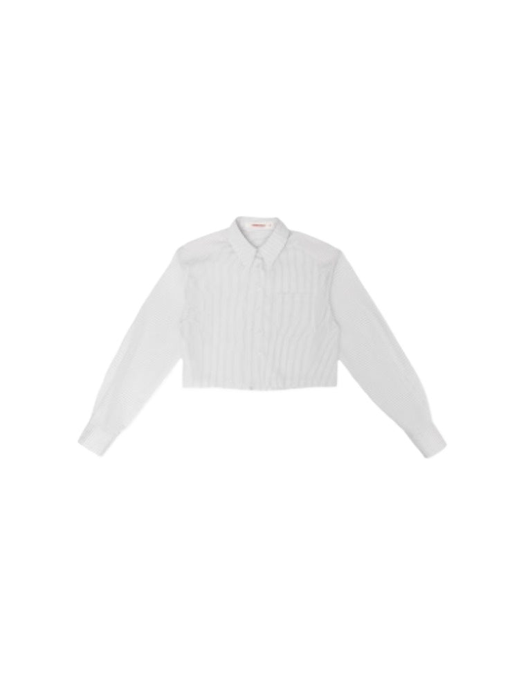 Victorian Pinstripe Cropped Button Shirt