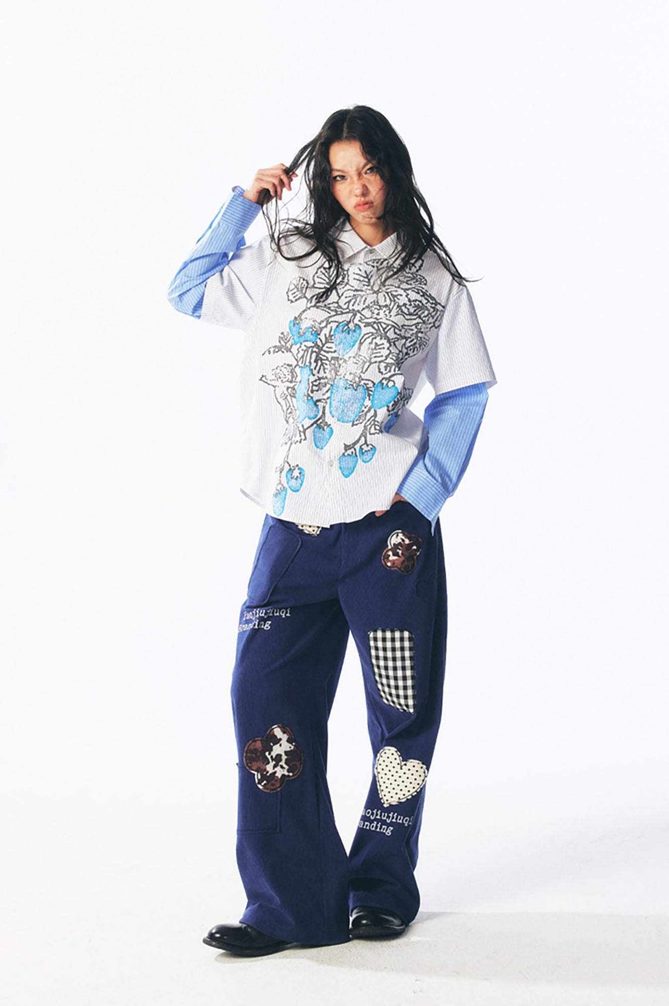 Strawberry Graphic Layered Long Sleeve Tee