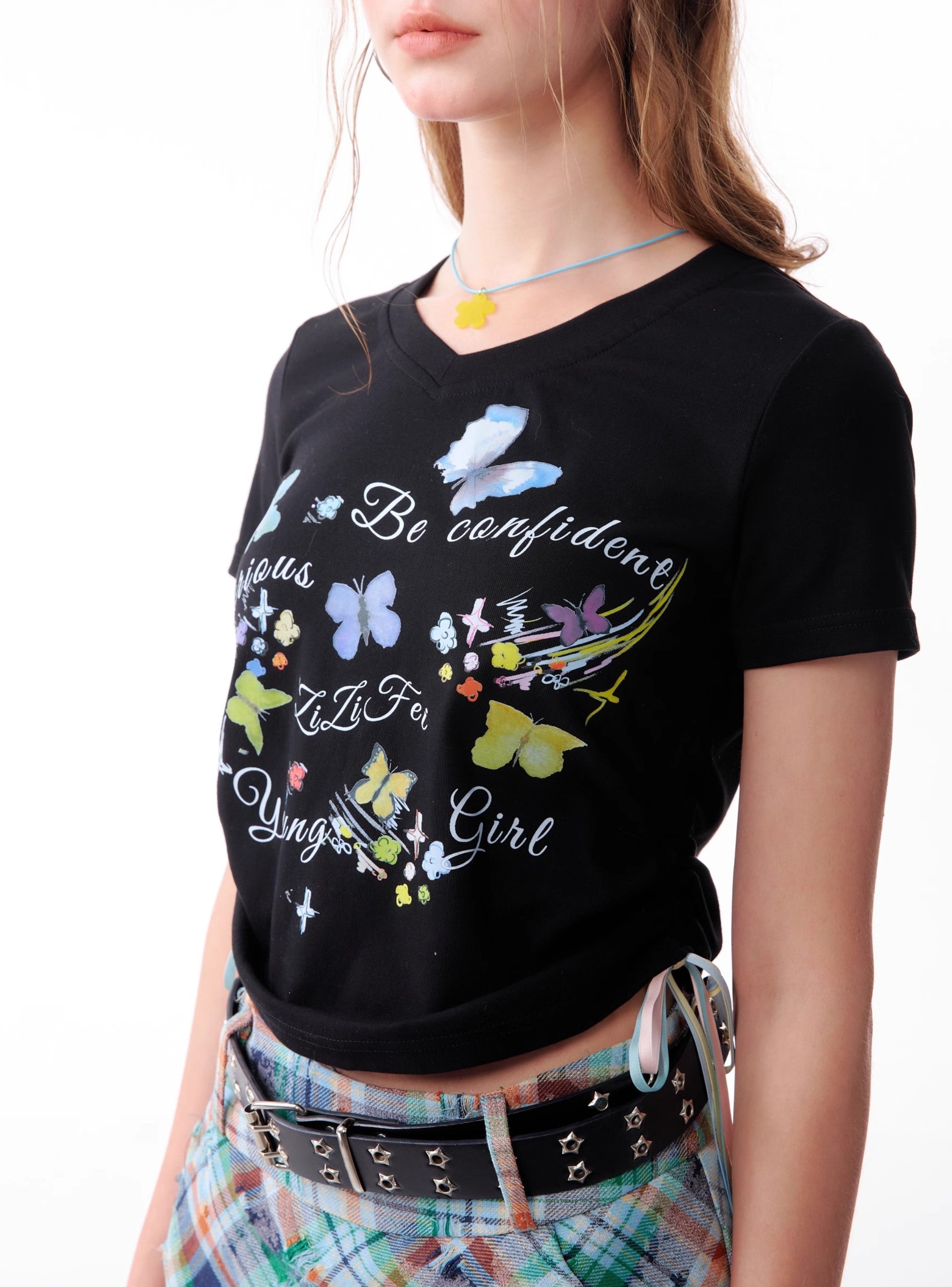 Butterfly Slogan Graphic Tee