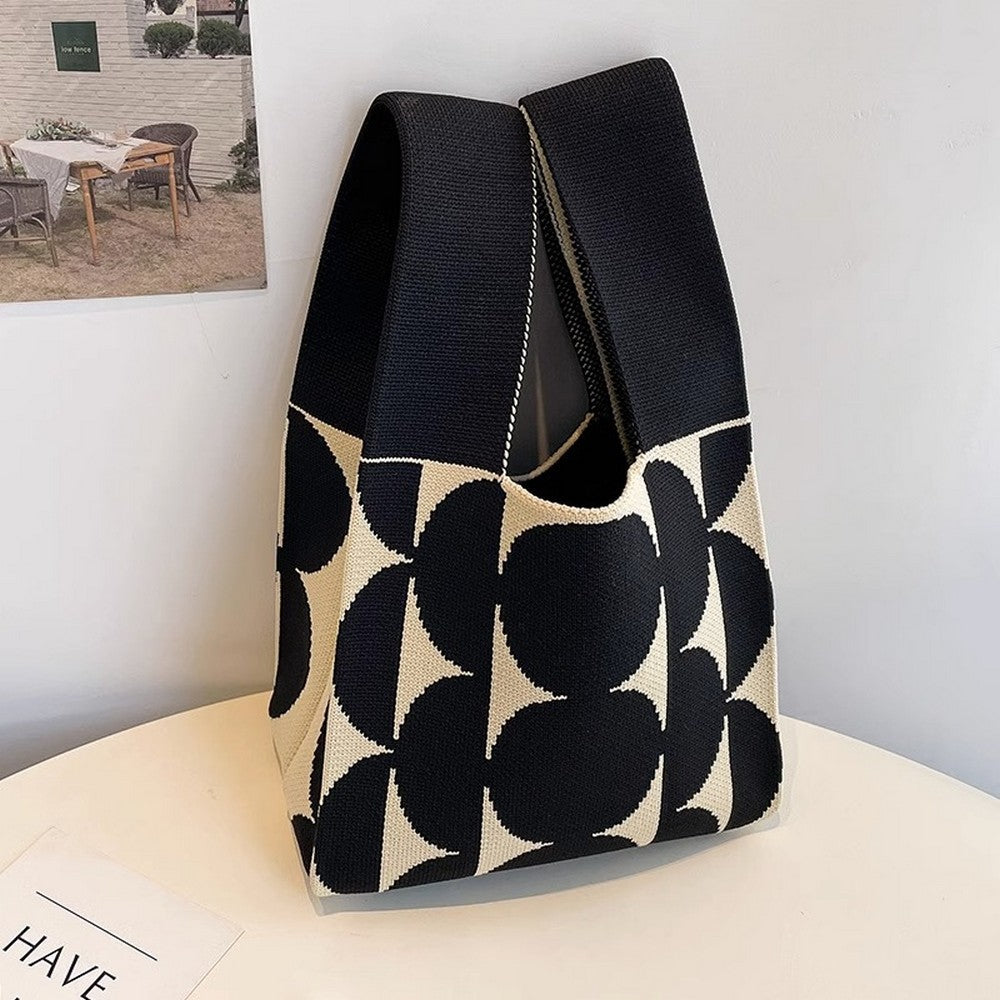 Retro Pattern Knit Storage Pouch