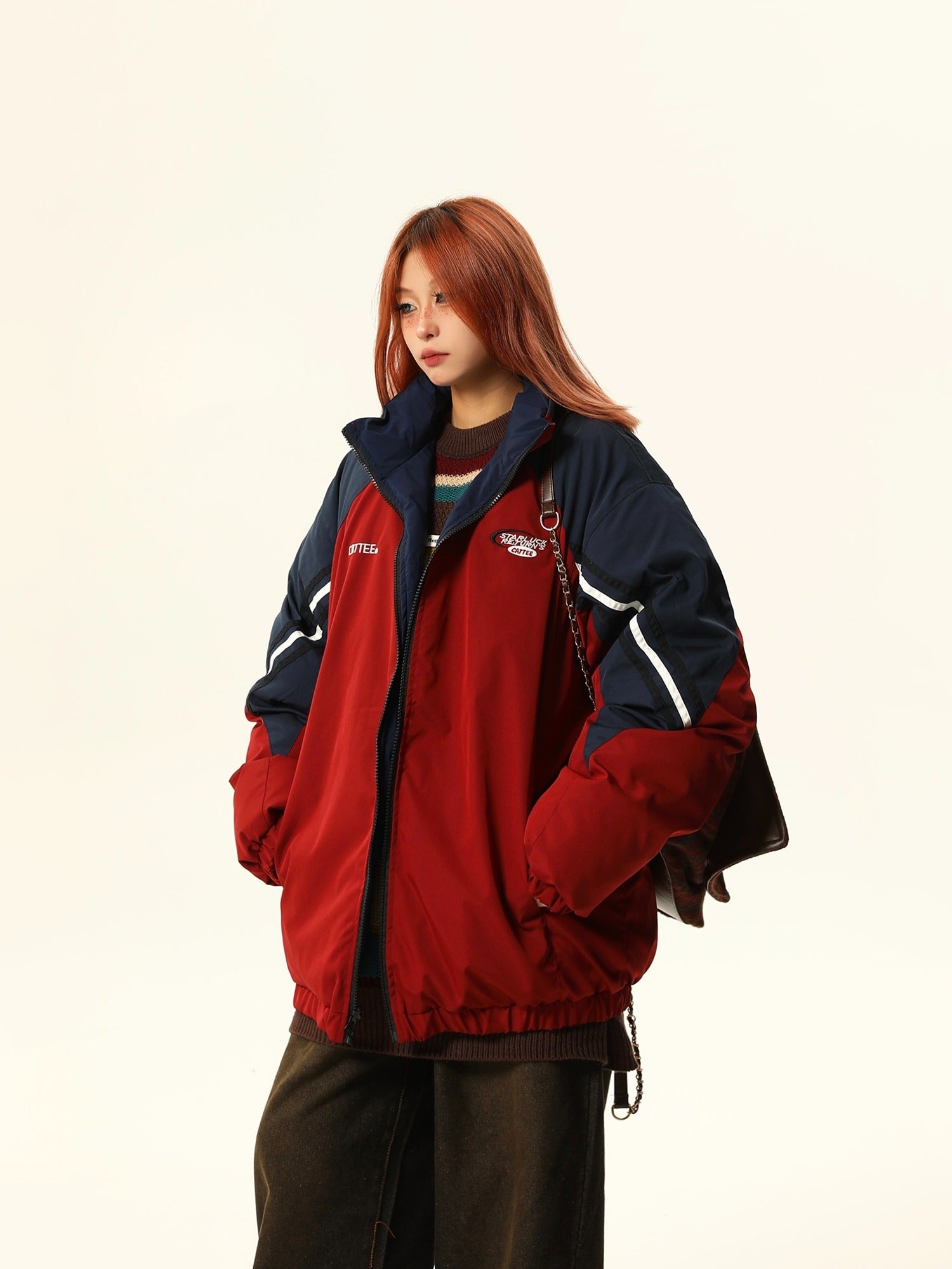 Vintage-Style Athletic Track Jacket