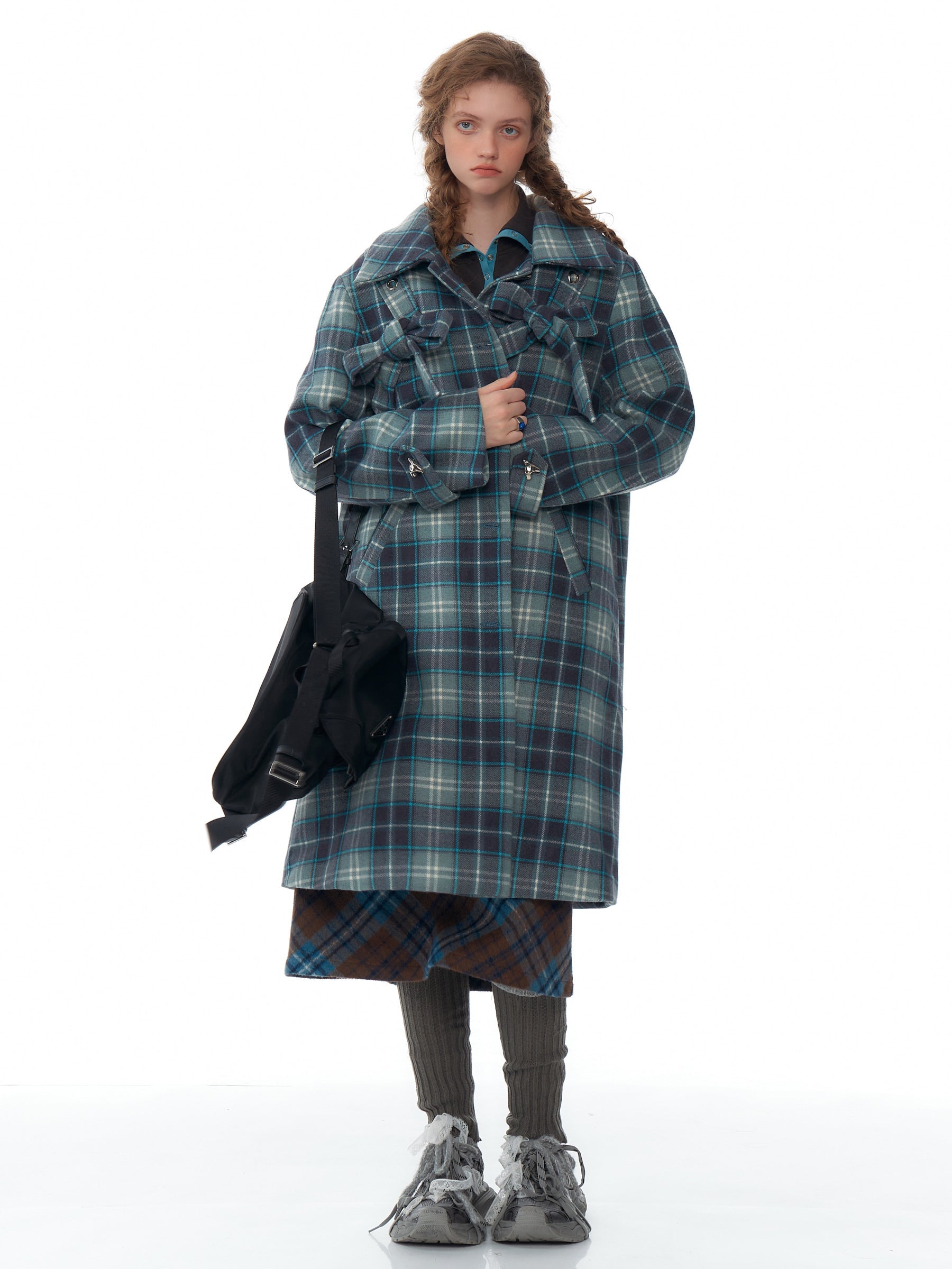 Plaid Toggle Duffle Coat