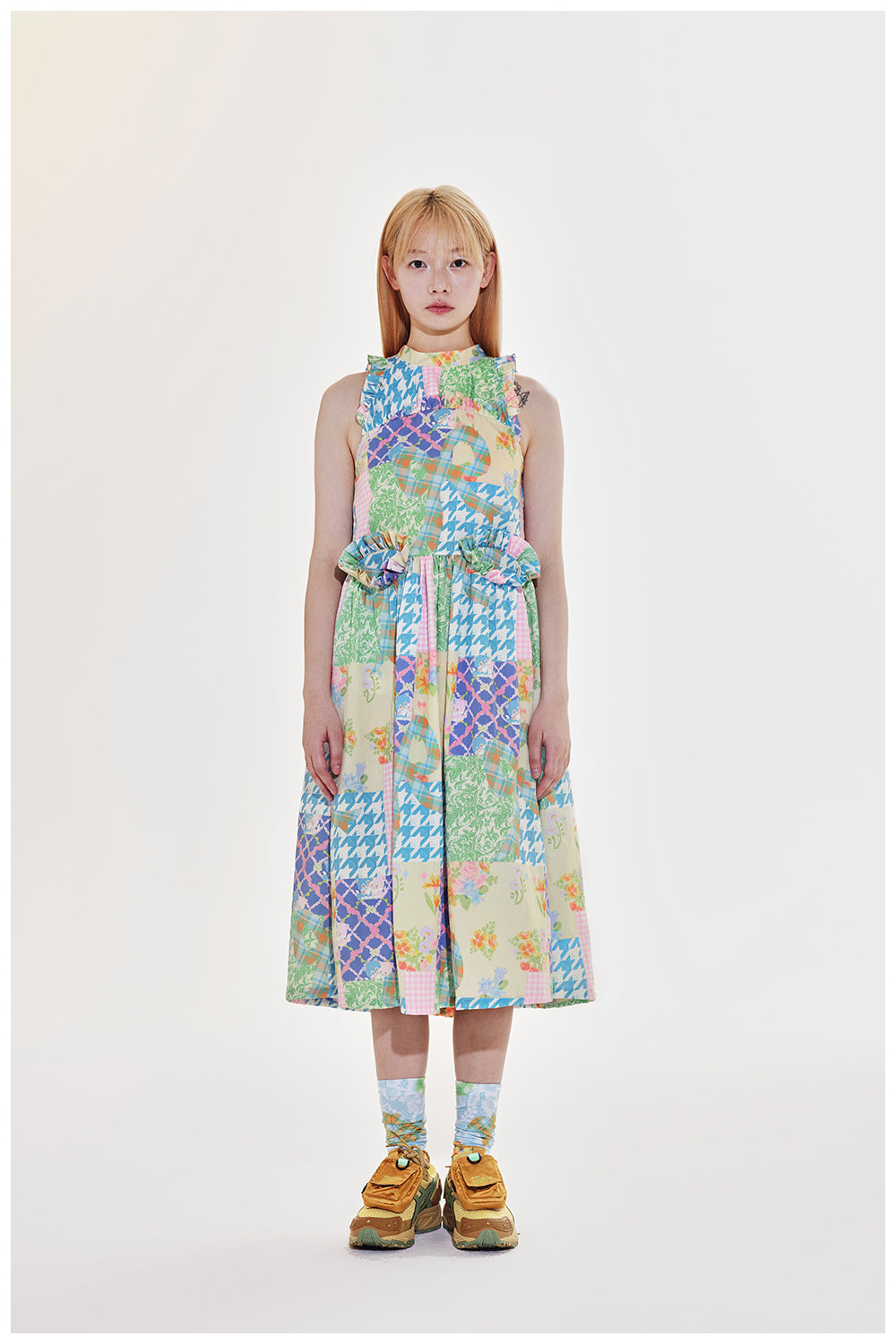 Sleeveless Ruffle Midi Dress