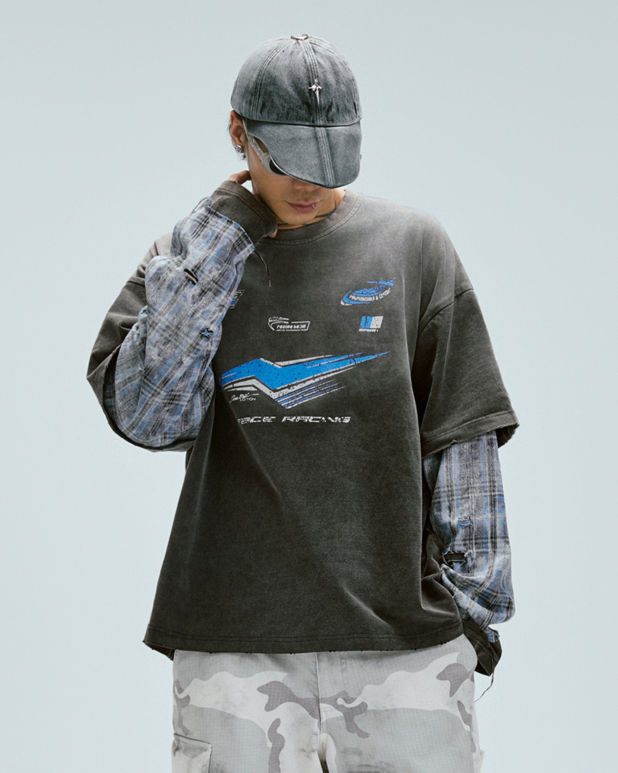 Racing Layered Long-Sleeve Tee