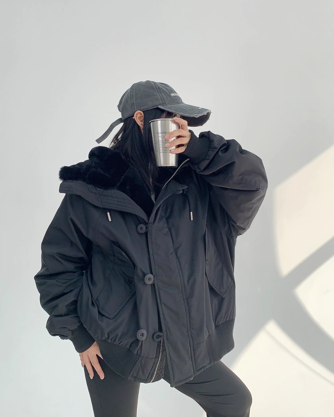 Frost Sherpa-Collar Bomber Jacket