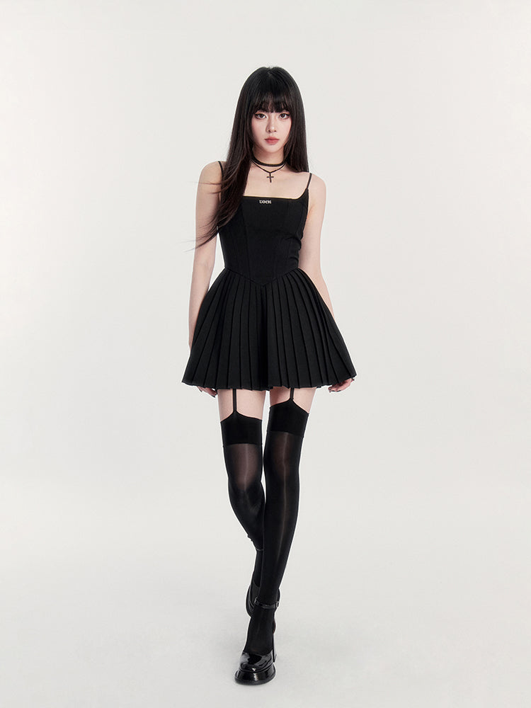 Gothic Pleated Cami Dress