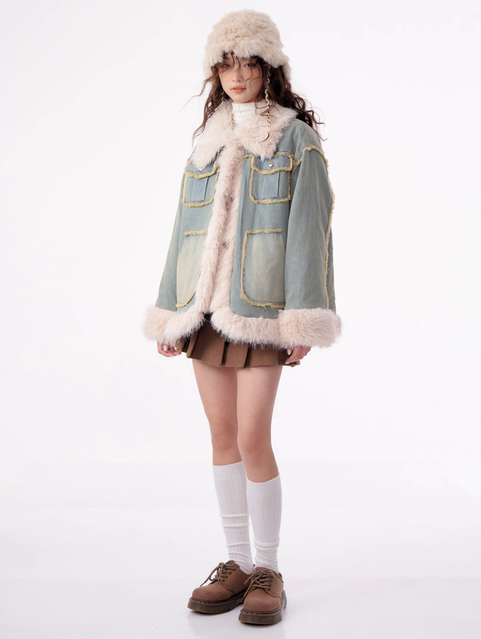 Fur Trim Denim Jacket