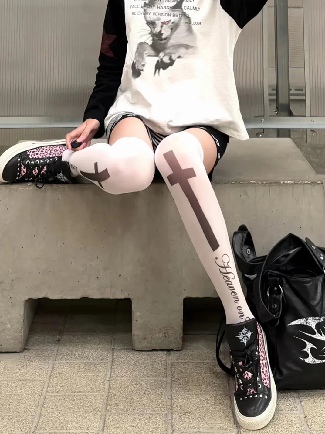 Pink Leopard Studded Platform Sneakers - view 2