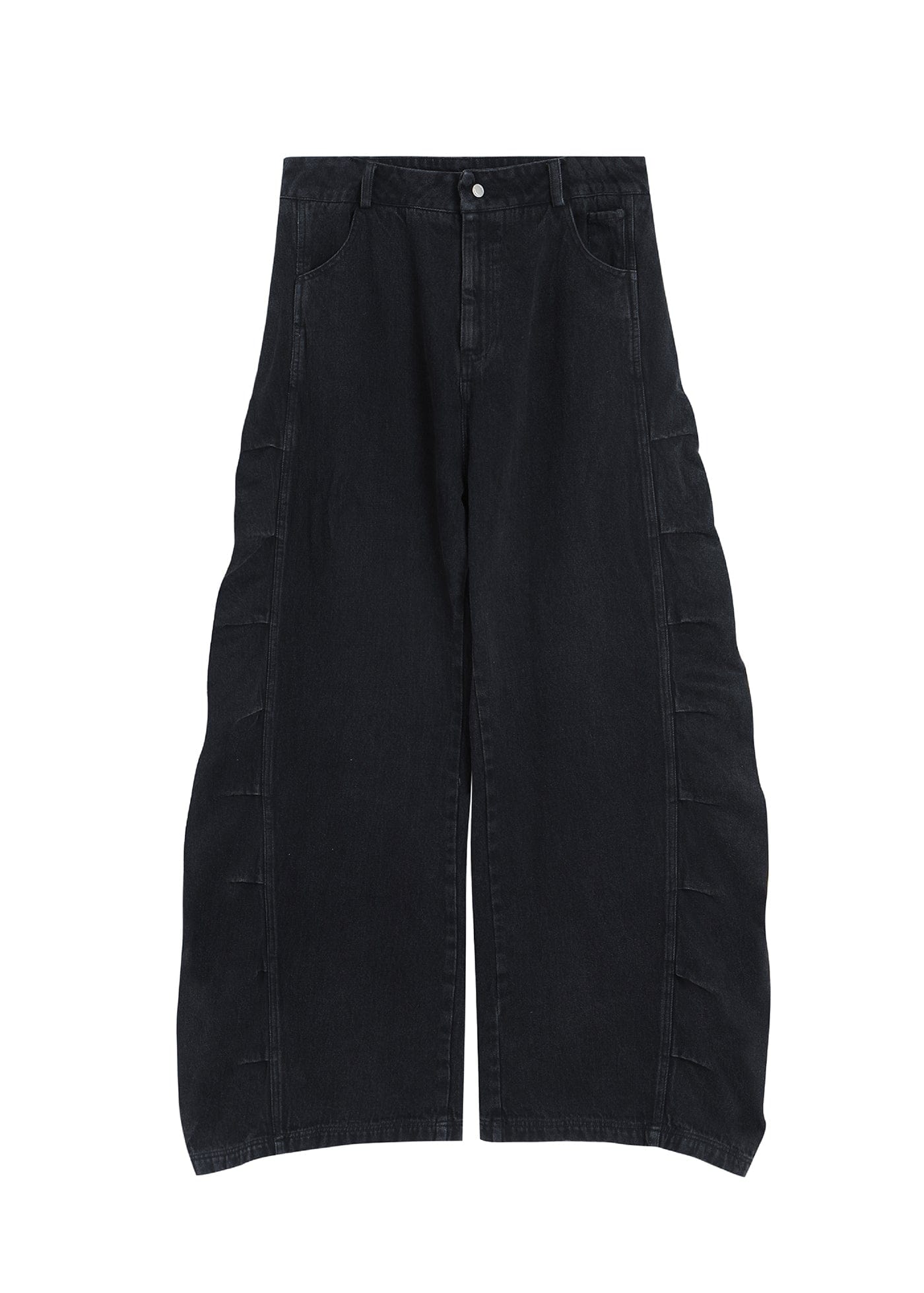 Black Cargo Wide Jeans