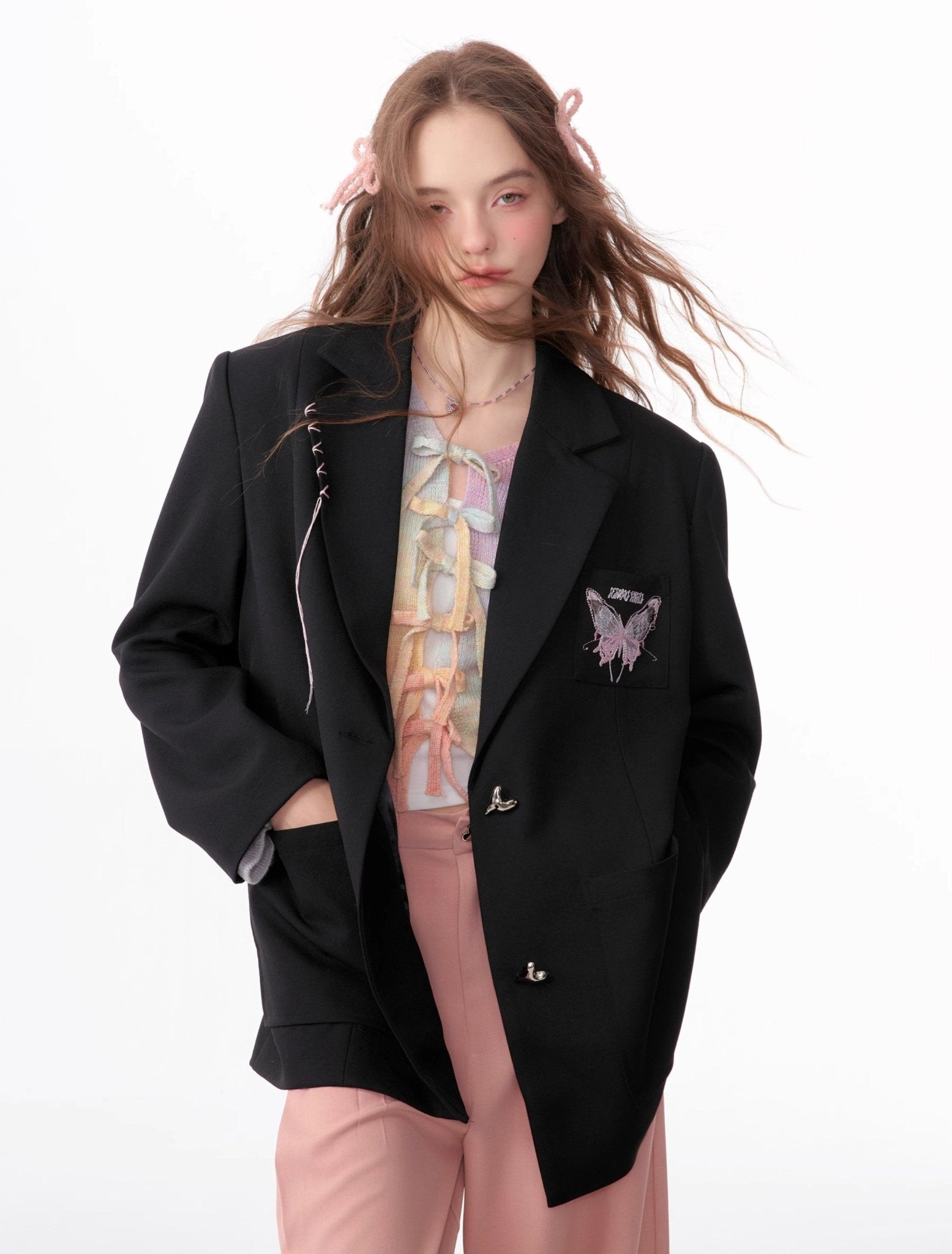 Butterfly Embroidered Blazer