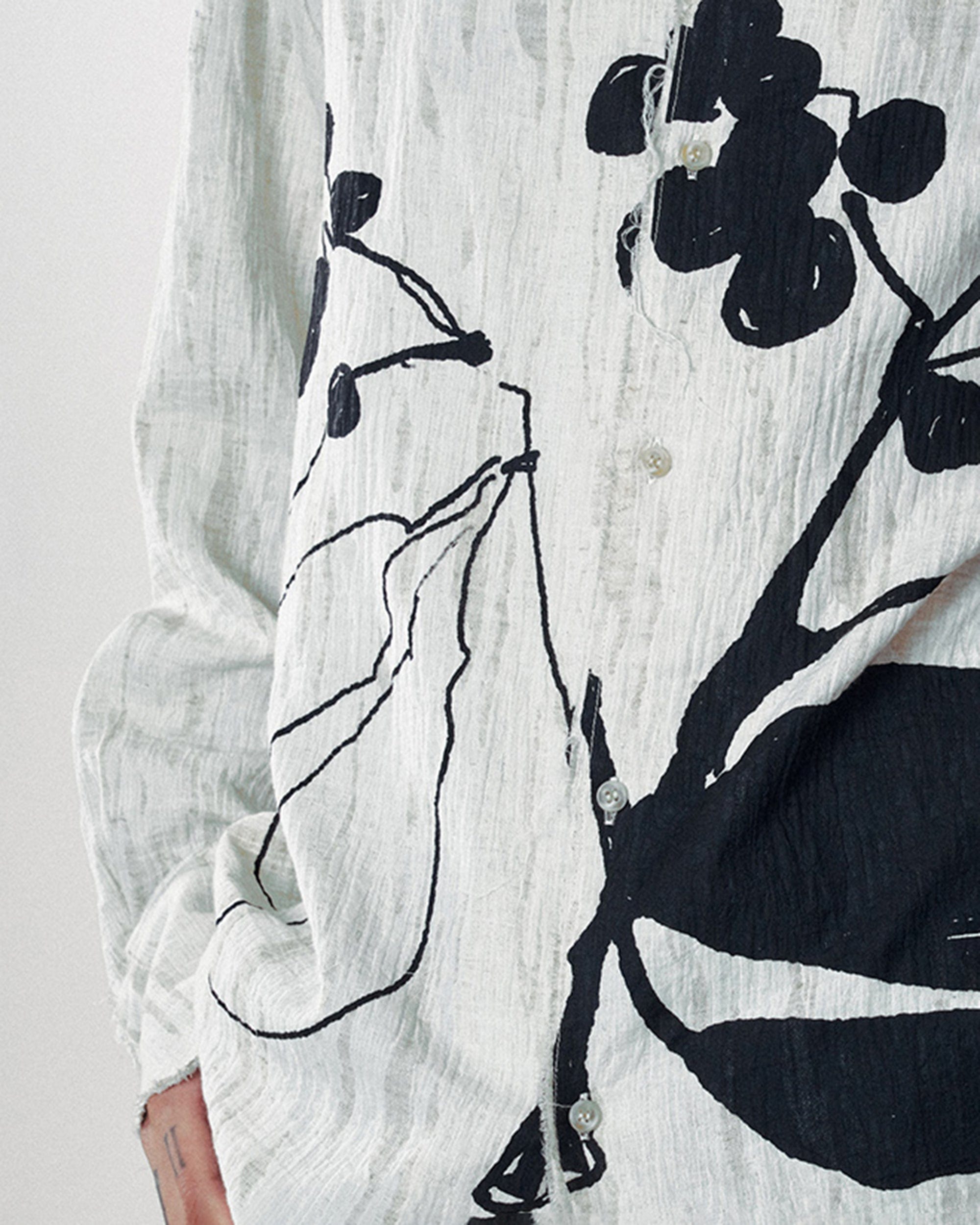 Ink Flower Linen Shirt